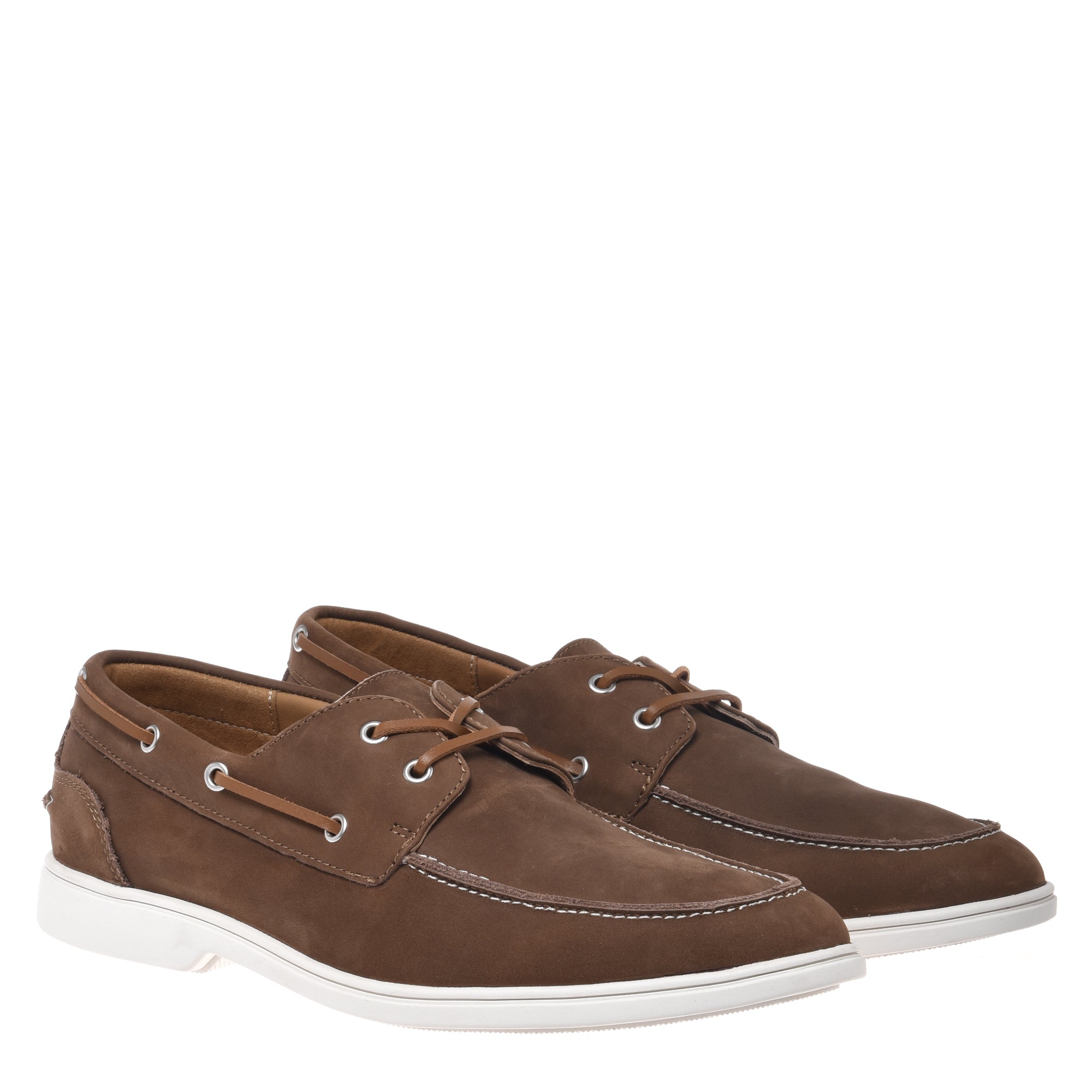 Lace‑up shoe in brown nubuck leather-Baldinini-OUTLET-ARCHIVIST-ARCHIVE-SALE
