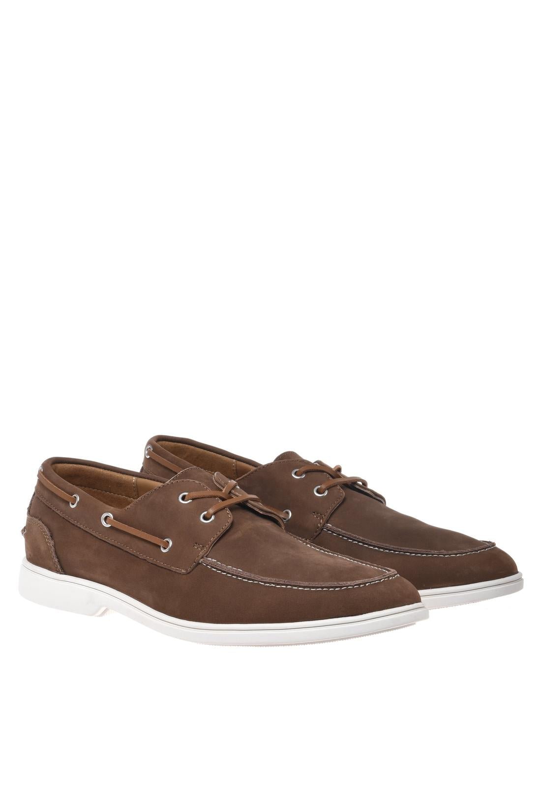 Lace‑up shoe in brown nubuck leather