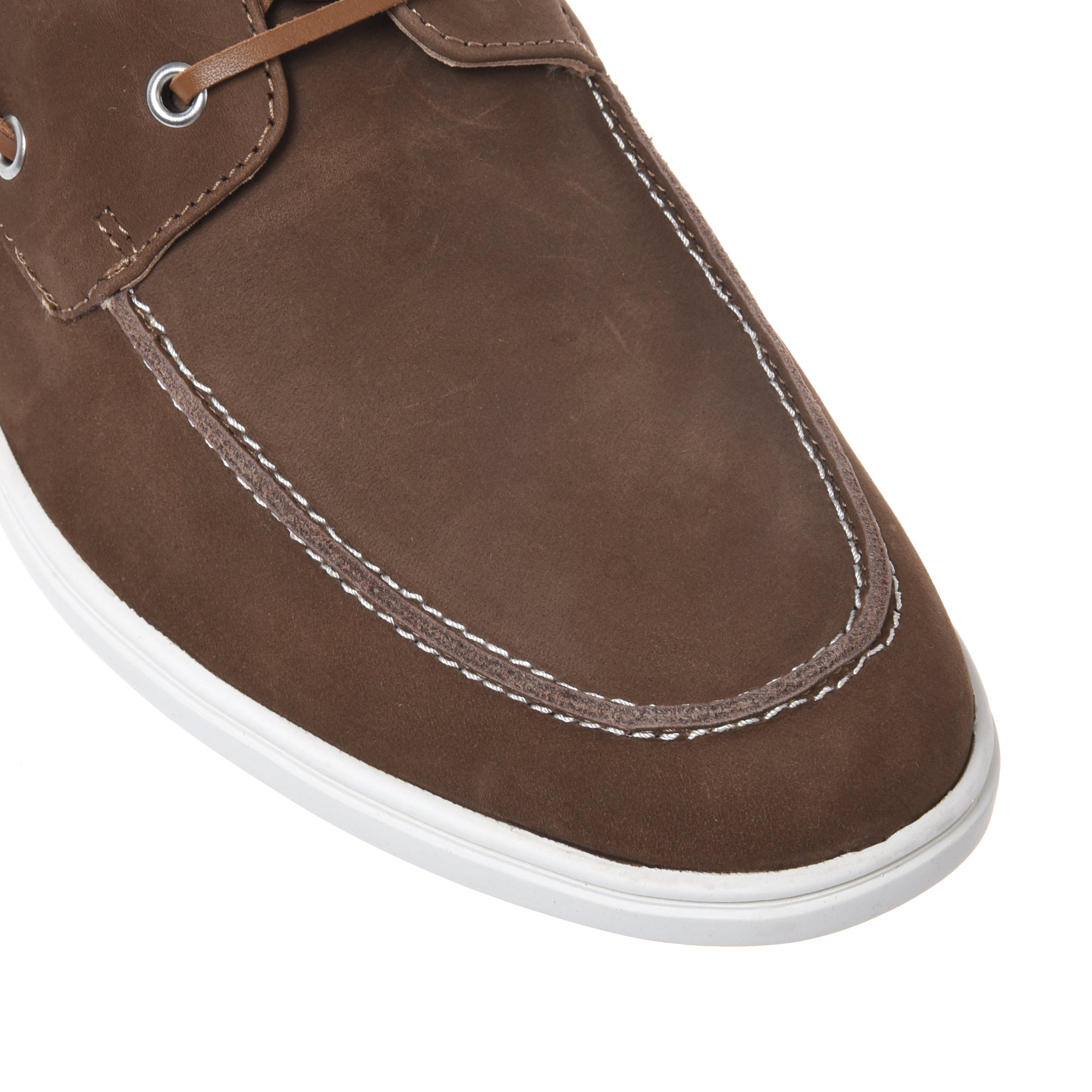 Lace‑up shoe in brown nubuck leather-Baldinini-OUTLET-ARCHIVIST-ARCHIVE-SALE