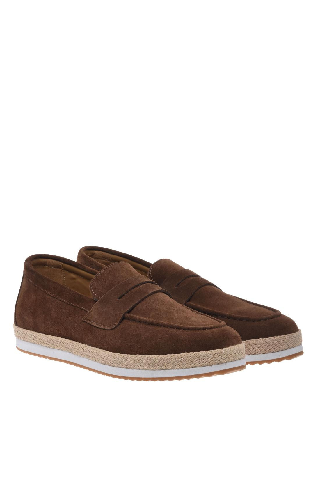Brown suede leather loafer-Baldinini-OUTLET-ARCHIVIST-ARCHIVE-SALE