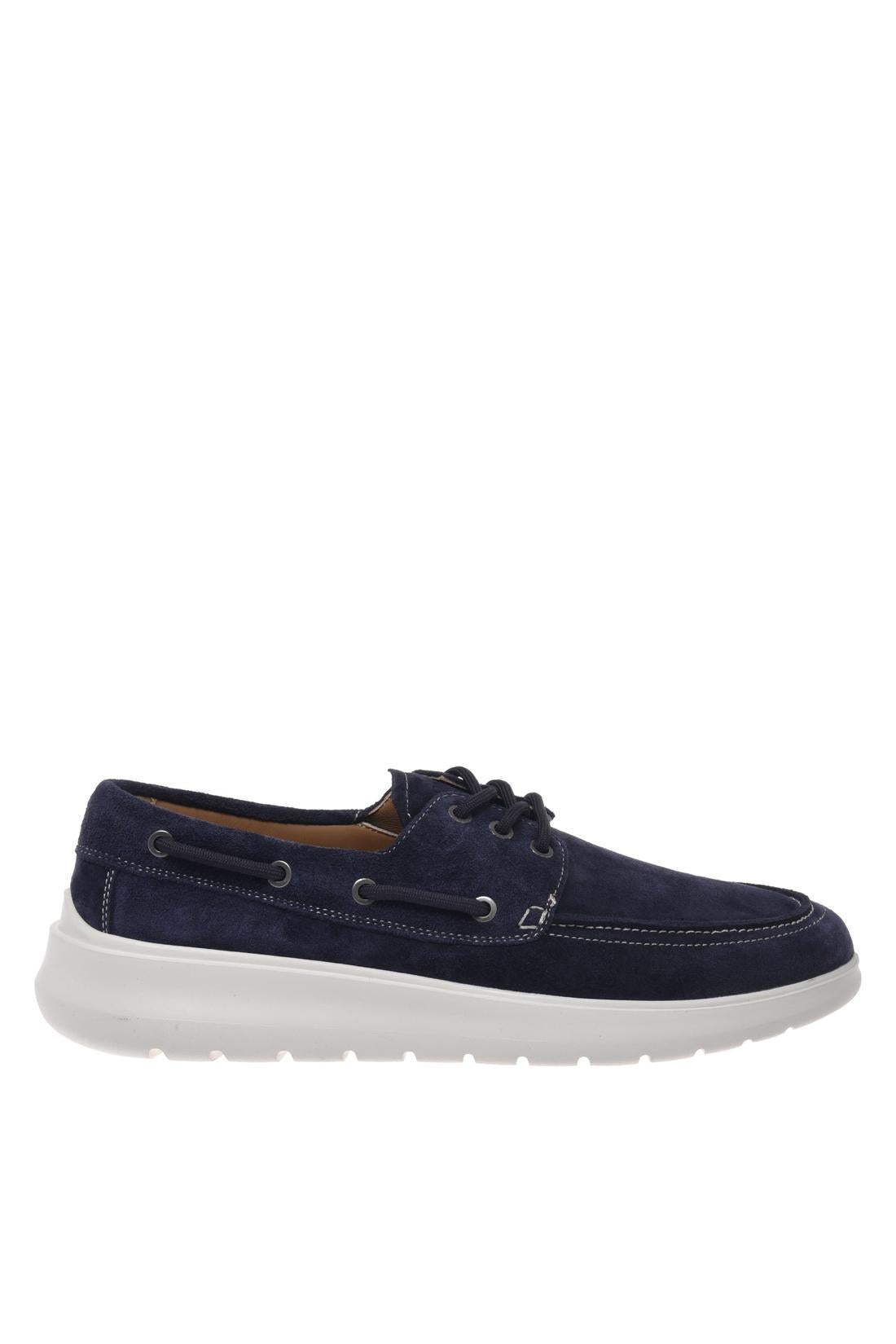 Blue suede leather loafer