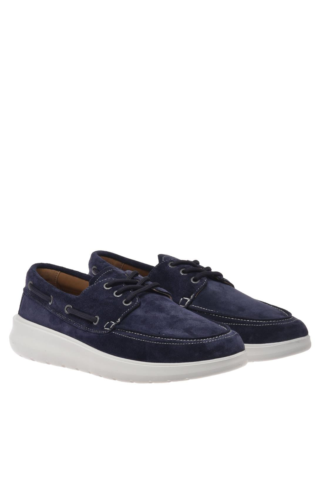 Blue suede leather loafer