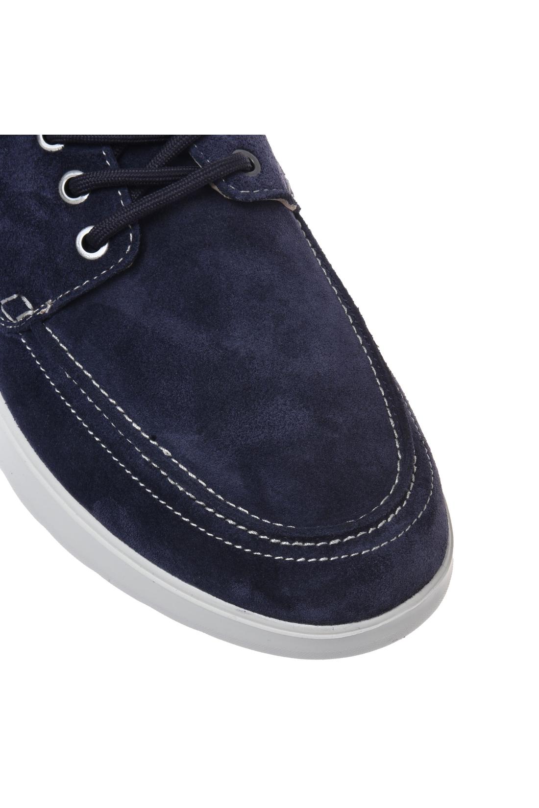 Blue suede leather loafer