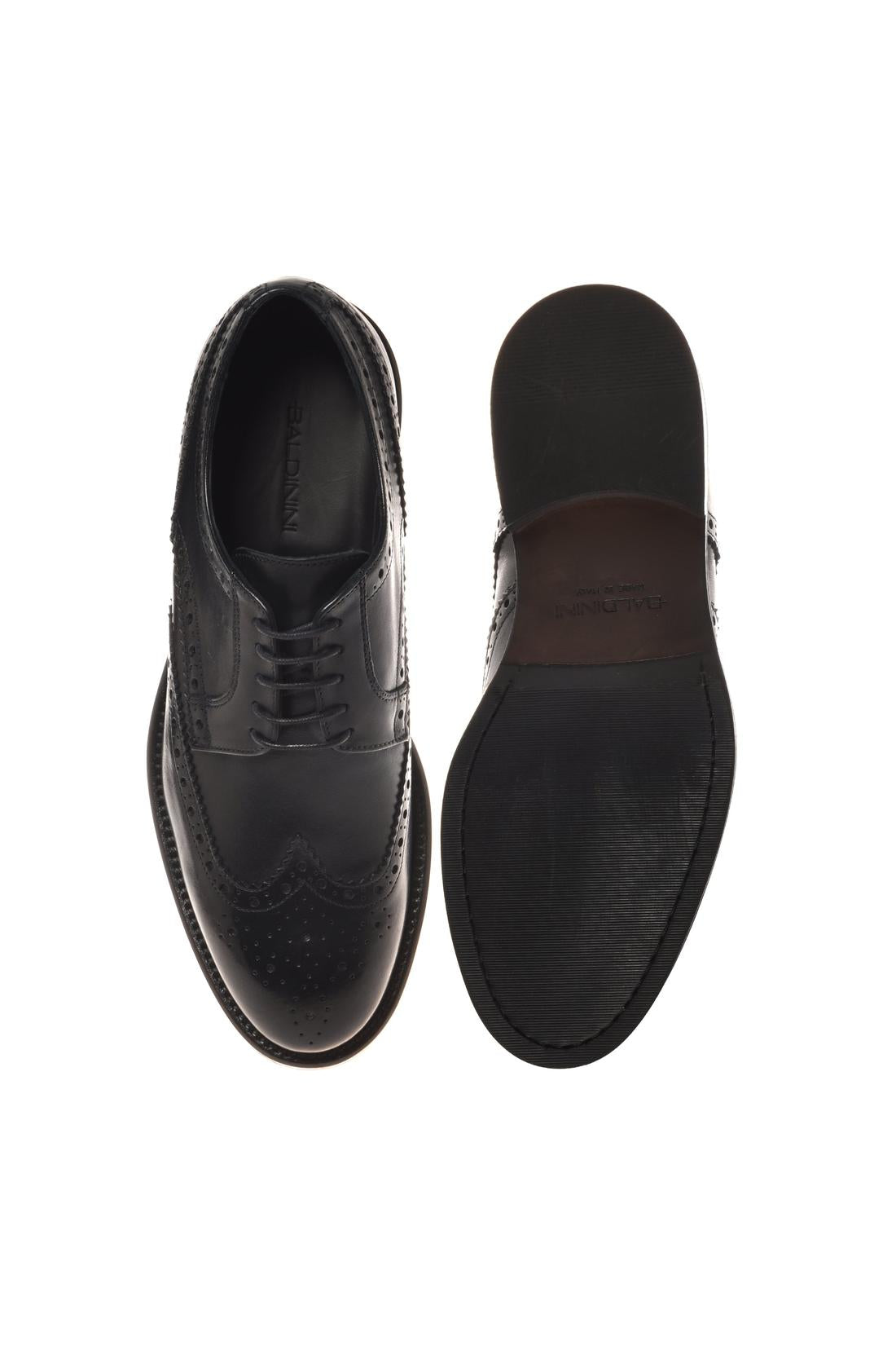 Lace-up shoe in blue leather-Baldinini-OUTLET-ARCHIVIST-ARCHIVE-SALE