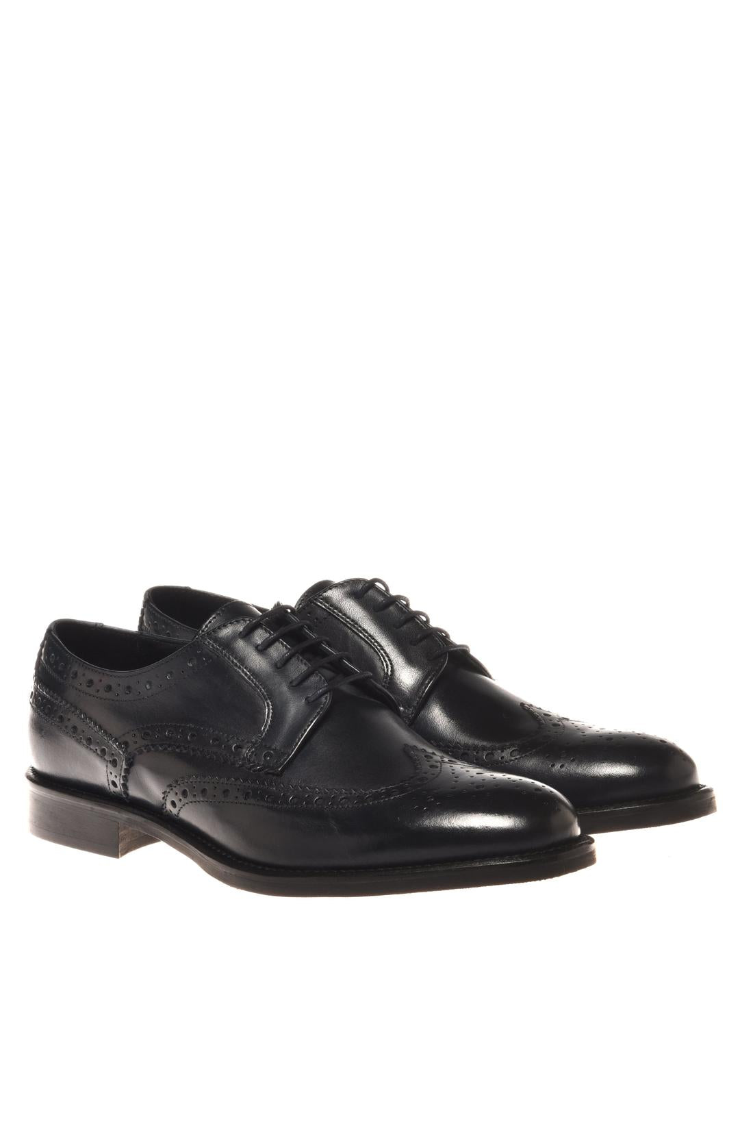 Lace-up shoe in blue leather-Baldinini-OUTLET-ARCHIVIST-ARCHIVE-SALE