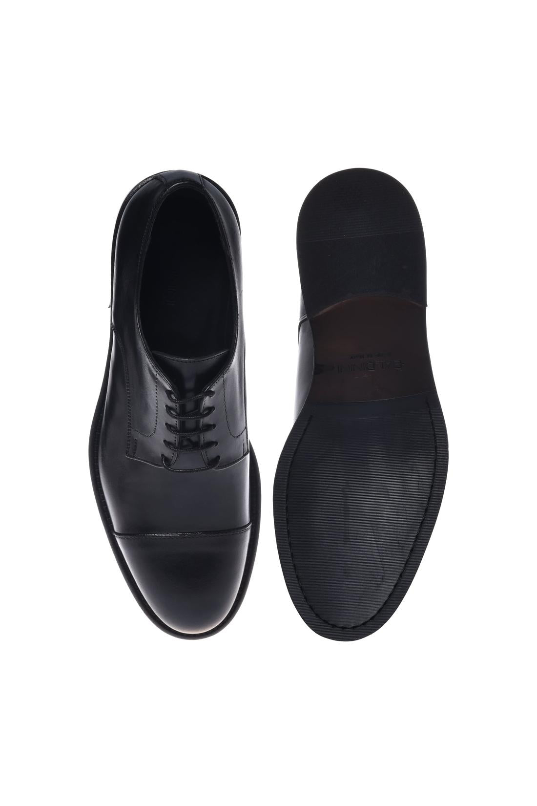 Lace-up shoe in black leather-Baldinini-OUTLET-ARCHIVIST-ARCHIVE-SALE