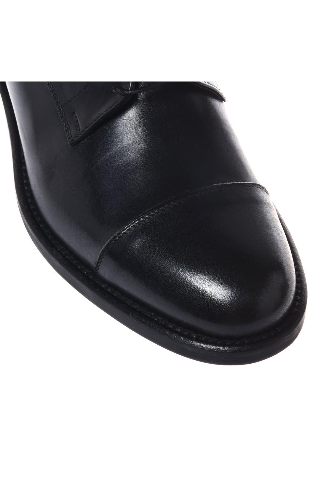 Lace-up shoe in black leather-Baldinini-OUTLET-ARCHIVIST-ARCHIVE-SALE