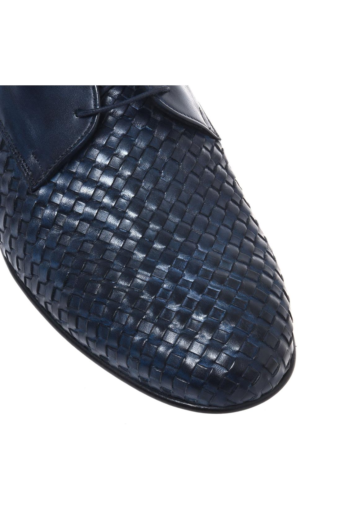 Blue woven leather lace‑up shoe-Baldinini-OUTLET-ARCHIVIST-ARCHIVE-SALE