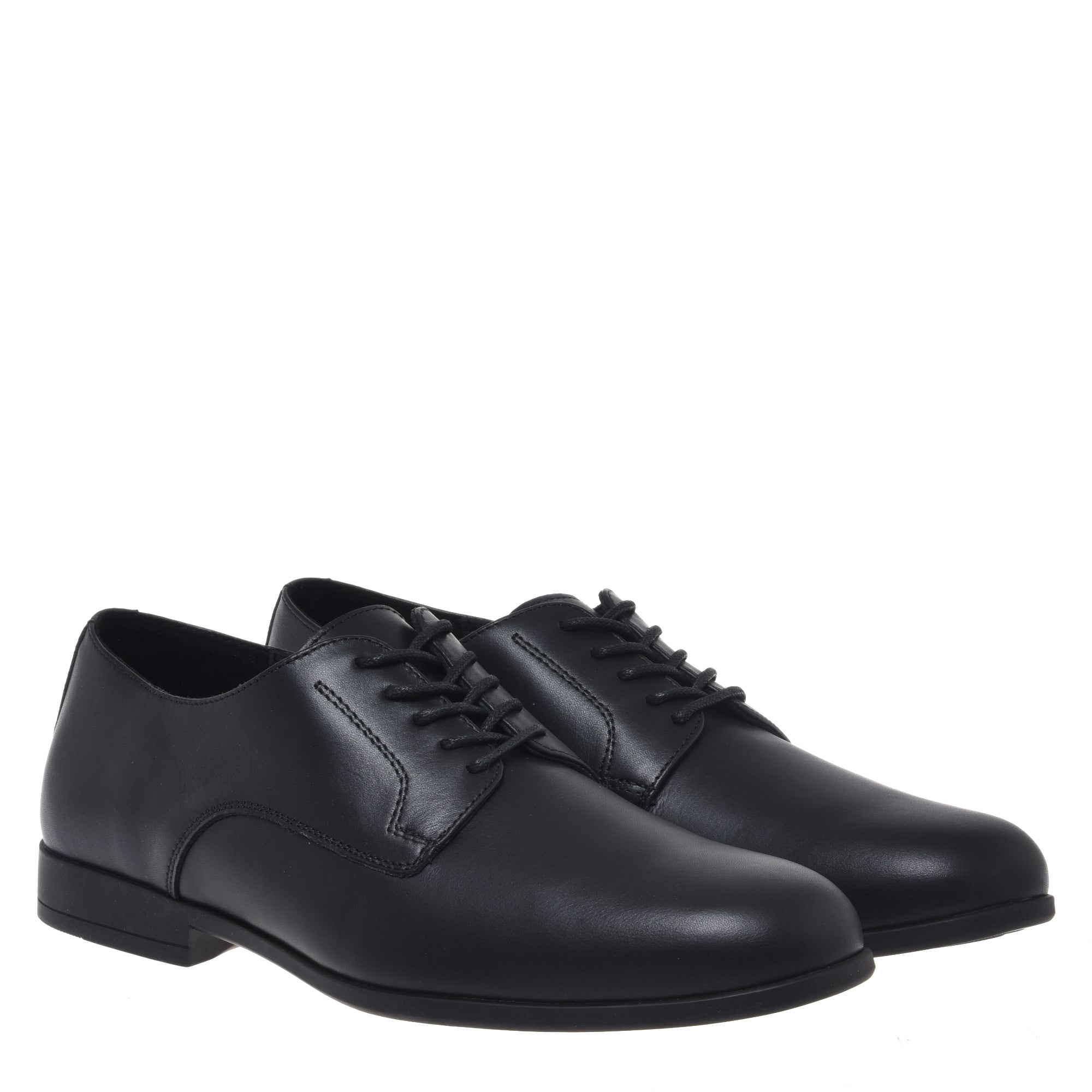 Lace-up in leather black-Baldinini-OUTLET-ARCHIVIST-ARCHIVE-SALE