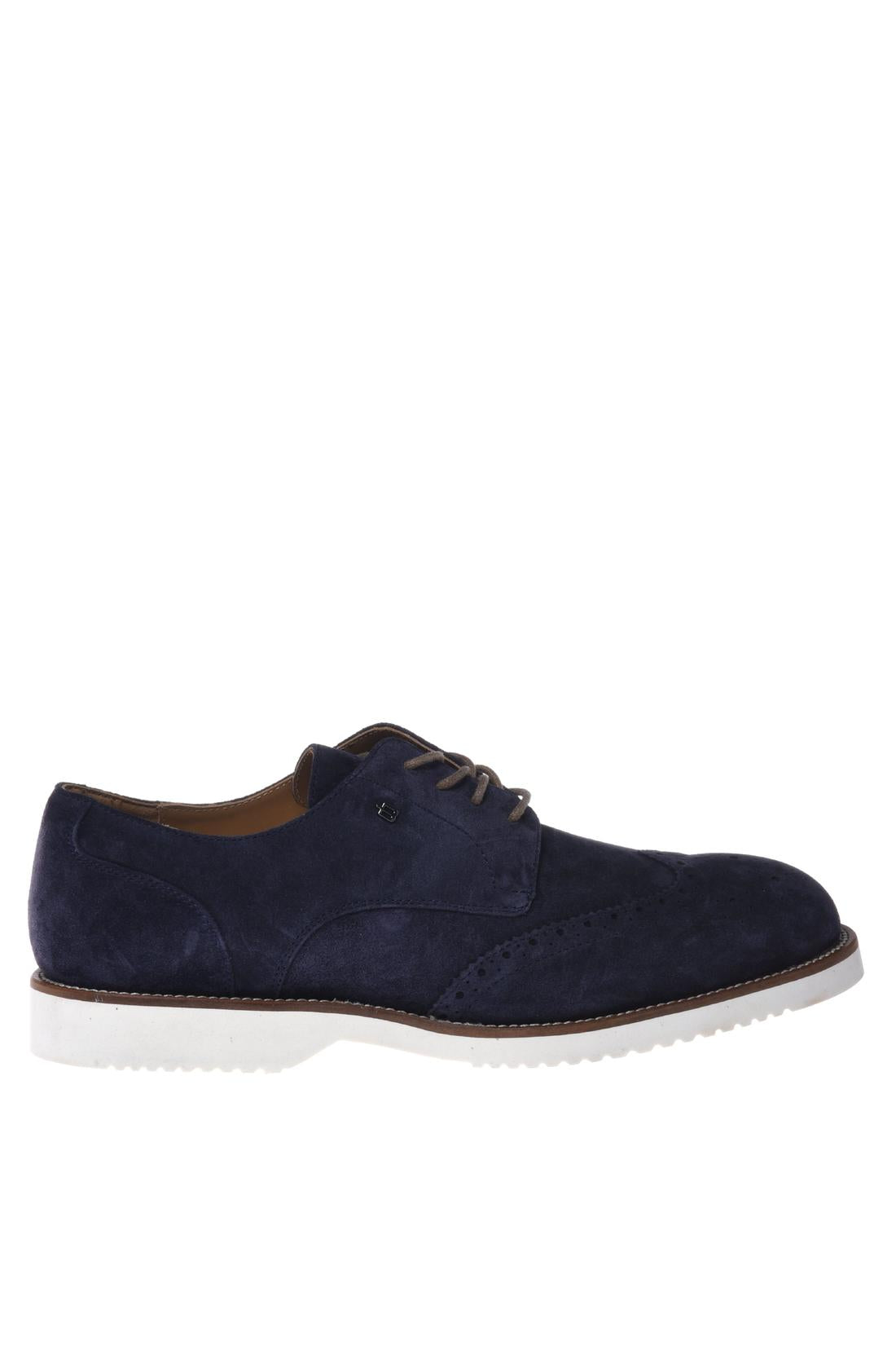 Lace-up in suede blue
