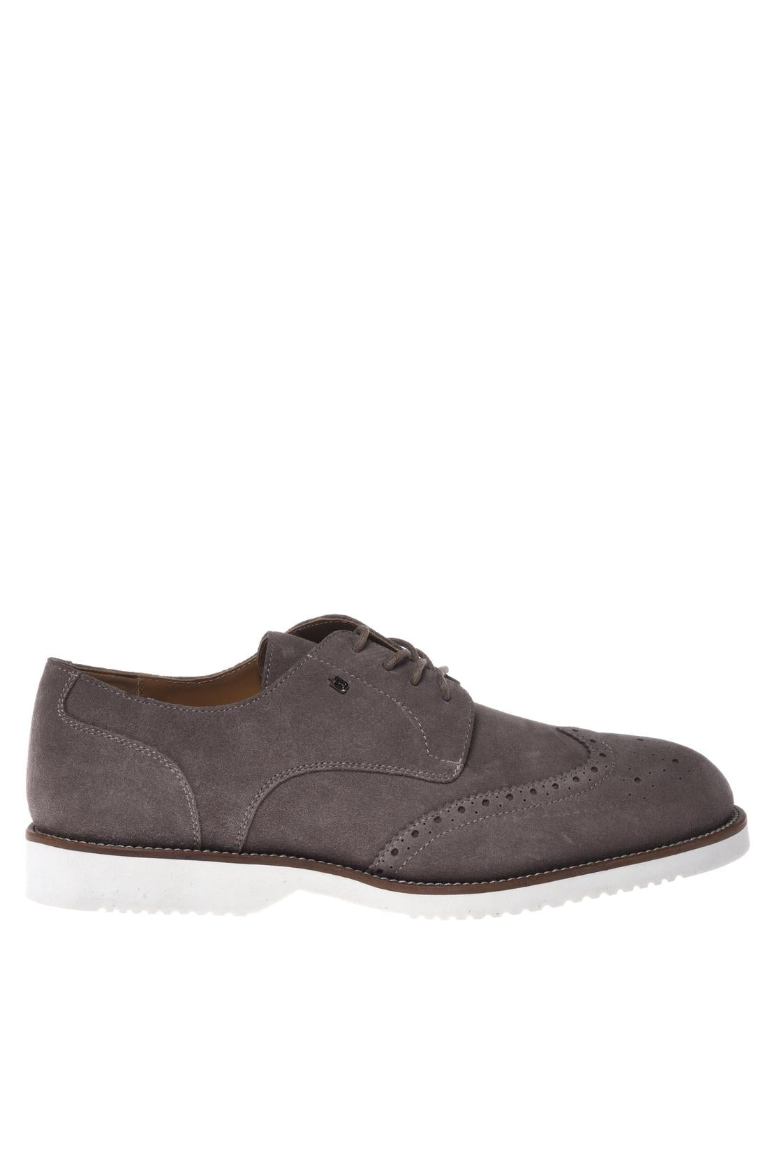 Lace-up in suede taupe