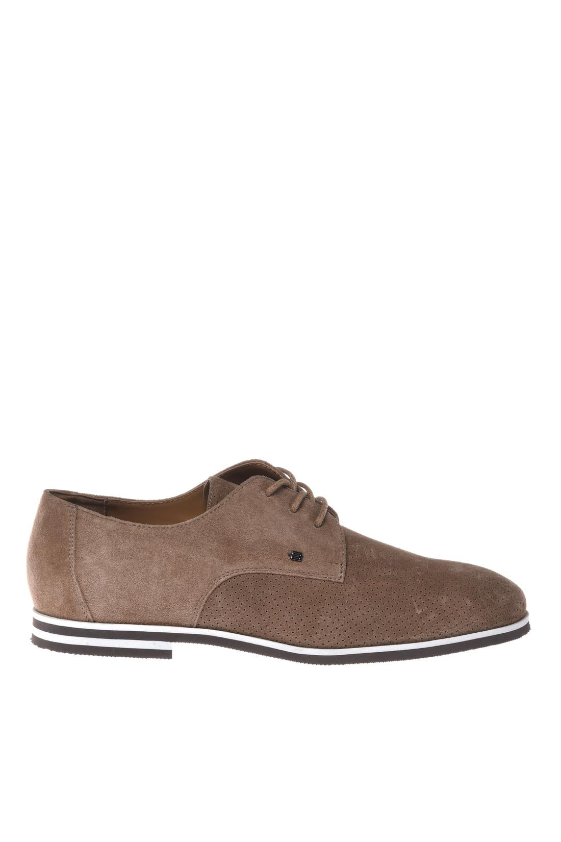 Lace-up in perforated suede beige-Baldinini-OUTLET-39-SAVANA-ARCHIVIST-ARCHIVE-SALE