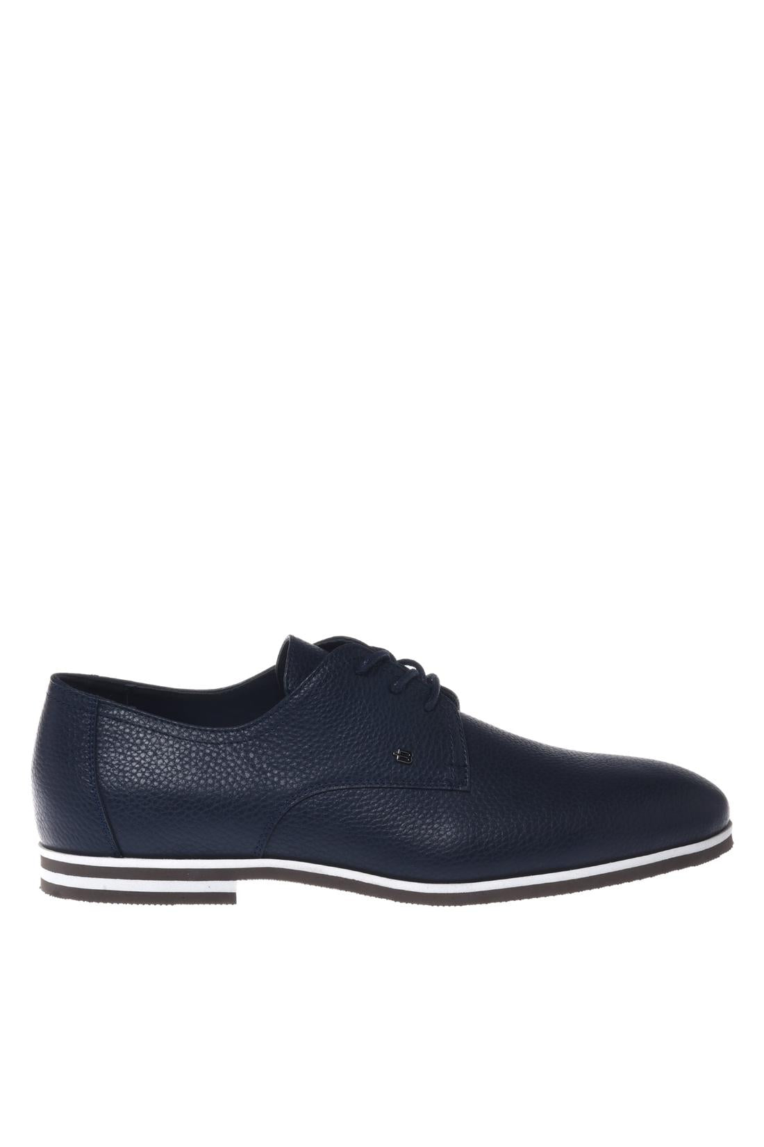 Lace-up in tumbled leather blue-Baldinini-OUTLET-39-BLU-ARCHIVIST-ARCHIVE-SALE