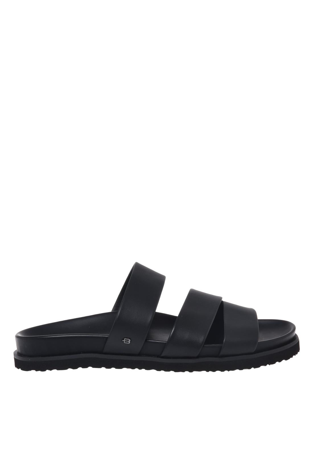 Mule in black leather