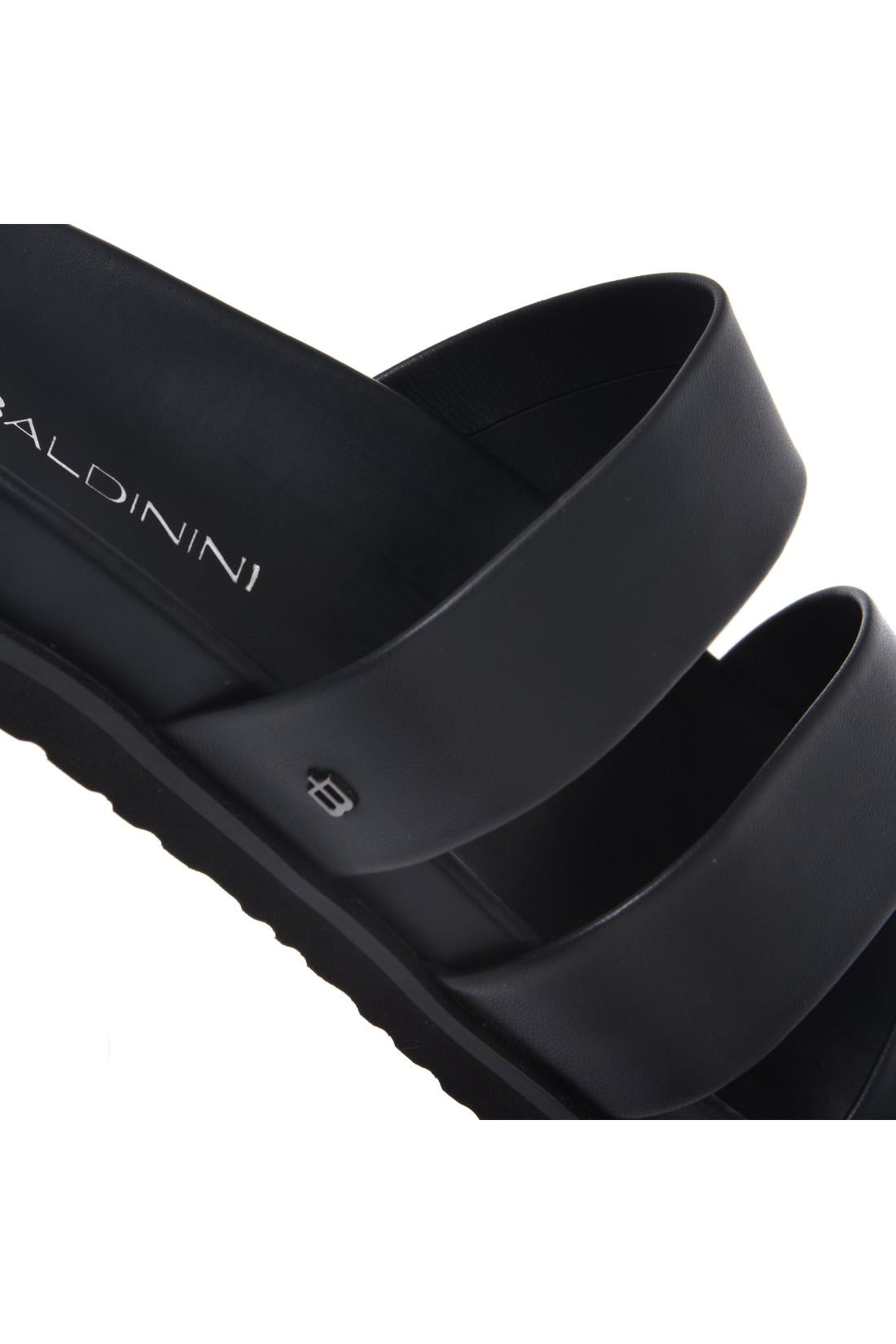 Mule in black leather