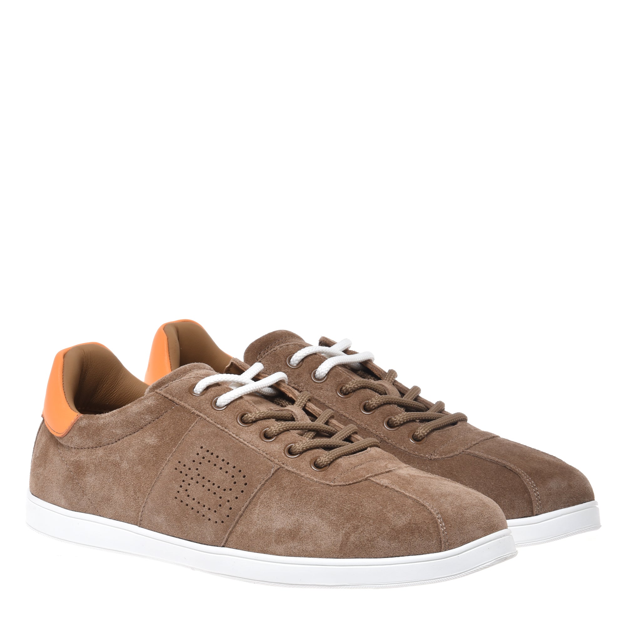 Sneaker in beige suede leather-Baldinini-OUTLET-ARCHIVIST-ARCHIVE-SALE