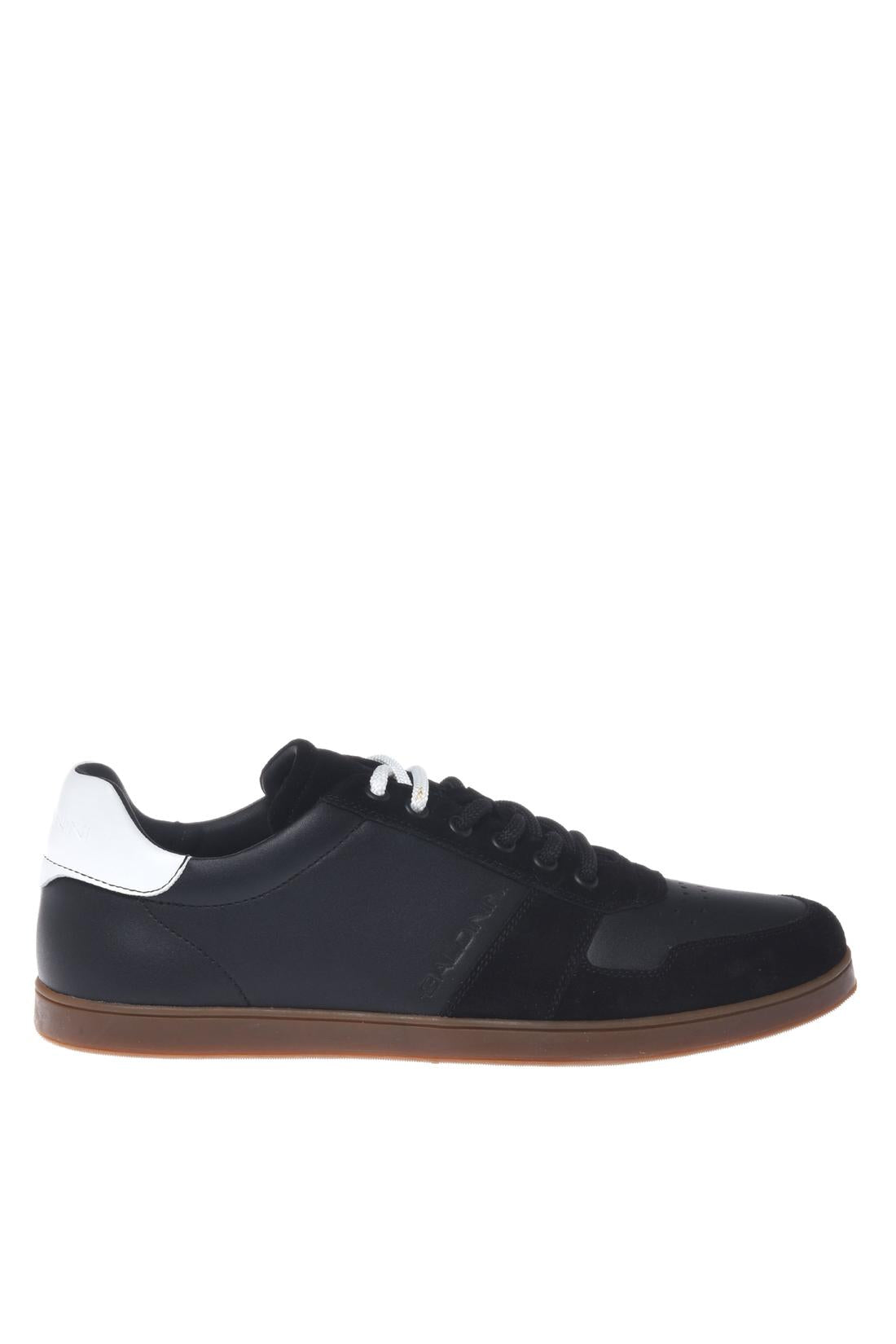 Sneaker in suede and leather black