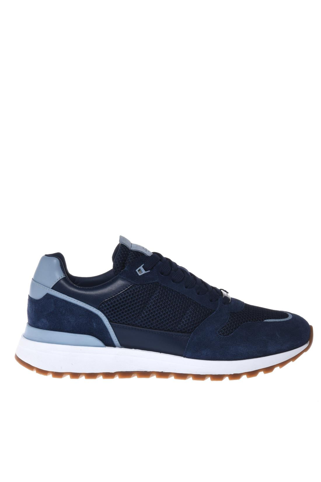 Sneaker in suede and fabric blue
