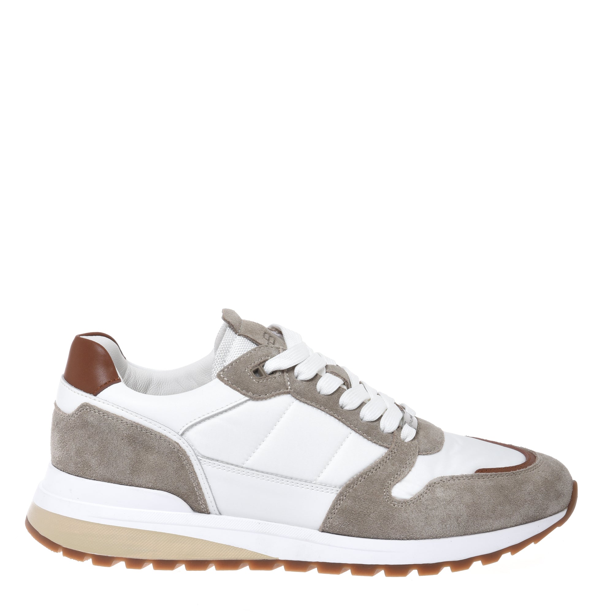 Sneaker in suede and fabric white-Sneaker-Baldinini-OUTLET-39-SABBIA-BIANCO-ARCHIVIST-ARCHIVE-SALE