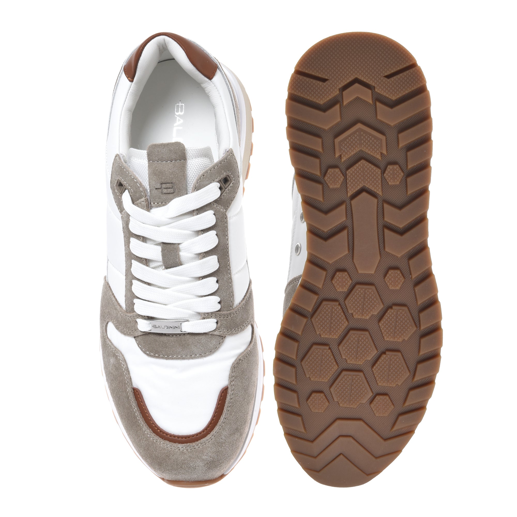 Sneaker in suede and fabric white-Sneaker-Baldinini-OUTLET-ARCHIVIST-ARCHIVE-SALE