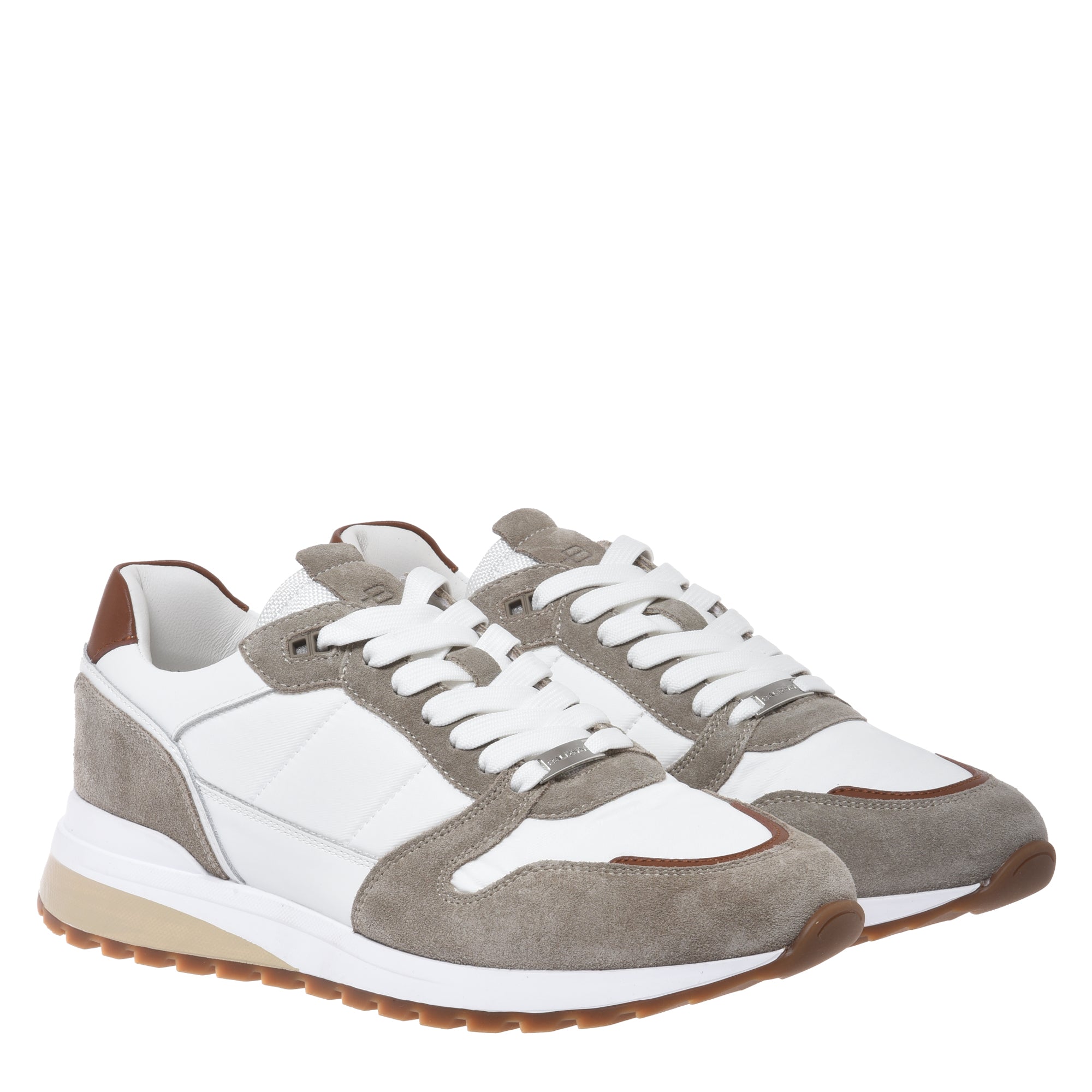 Sneaker in suede and fabric white-Sneaker-Baldinini-OUTLET-ARCHIVIST-ARCHIVE-SALE