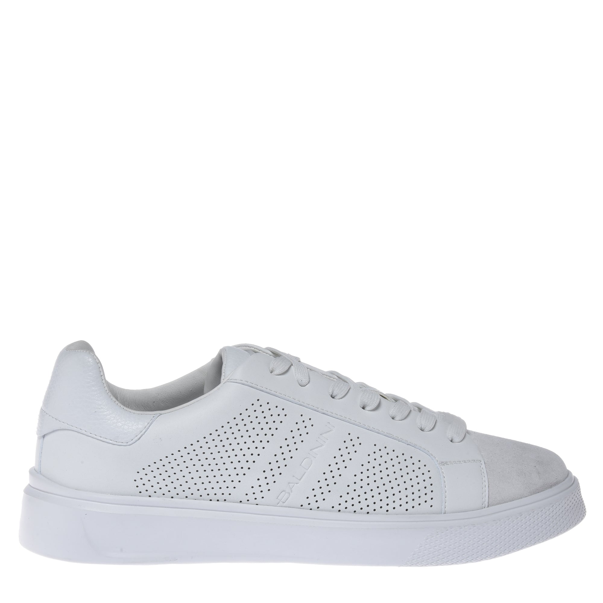 Sneaker in suede and perforated leather white-Baldinini-OUTLET-39-BIANCO-ARCHIVIST-ARCHIVE-SALE