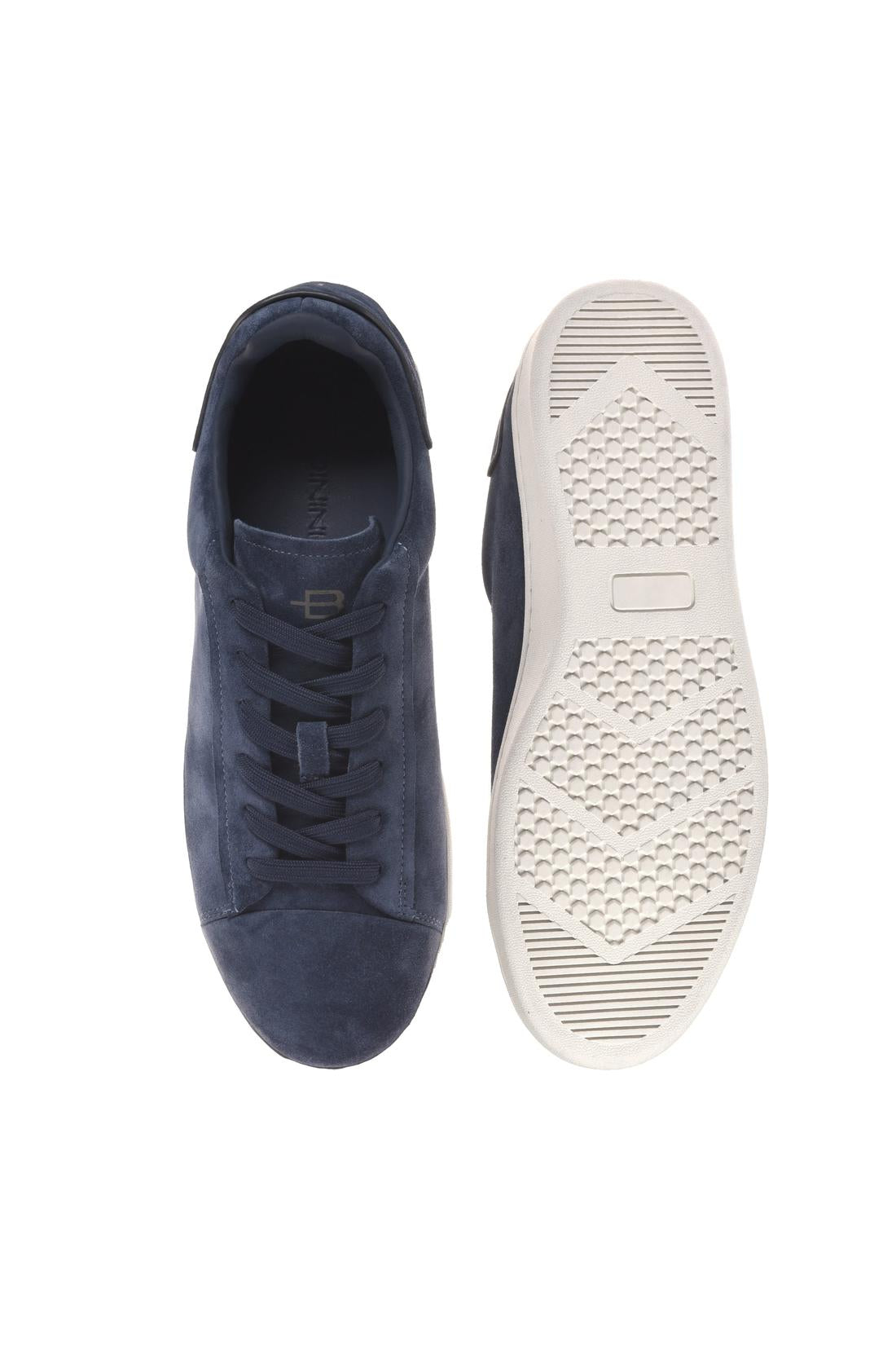Sneaker in suede leather blue