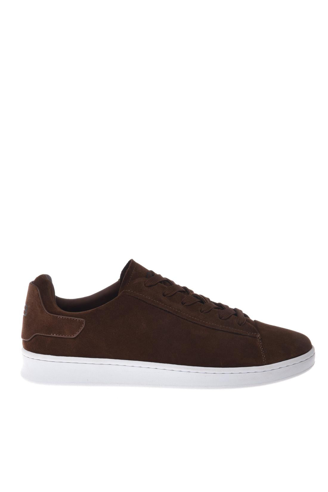 Sneaker in suede leather brown