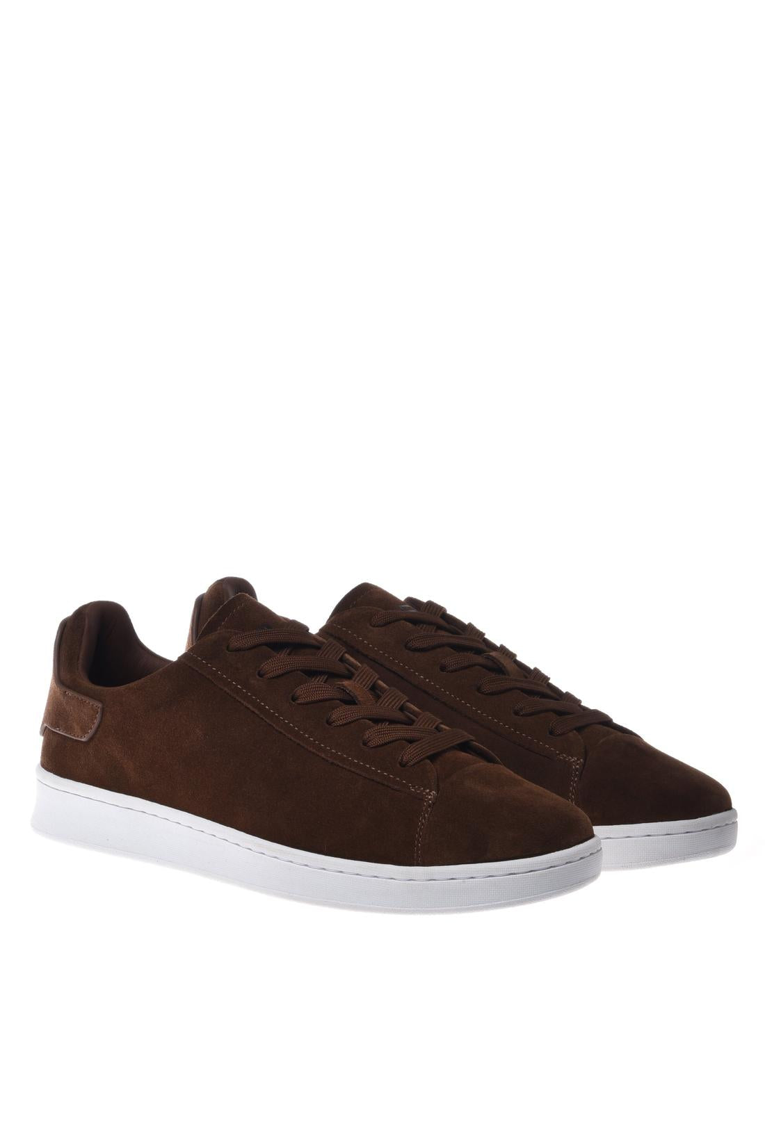 Sneaker in suede leather brown