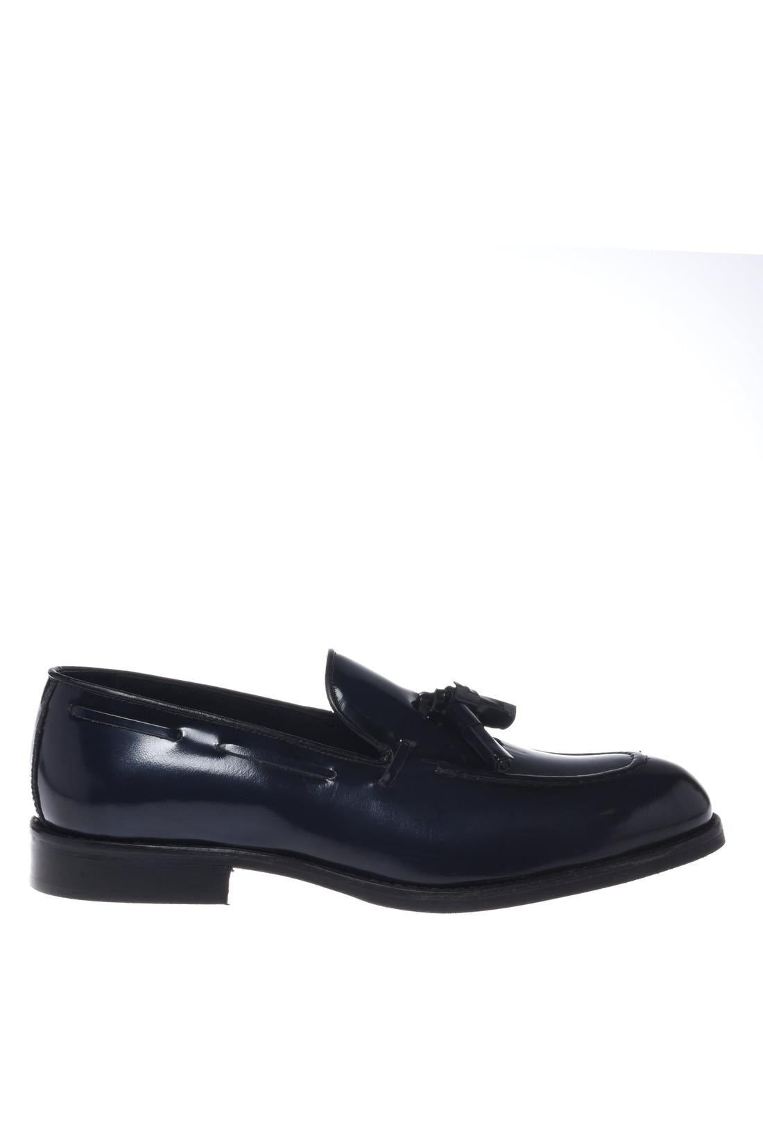 Slip-on in blue abrasivato leather