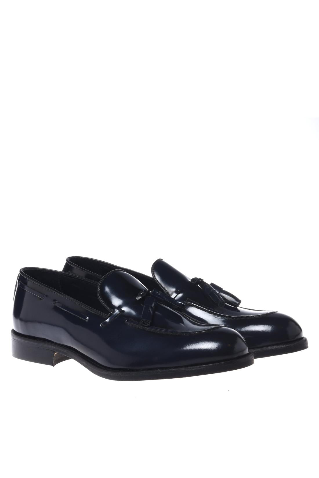 Slip-on in blue abrasivato leather