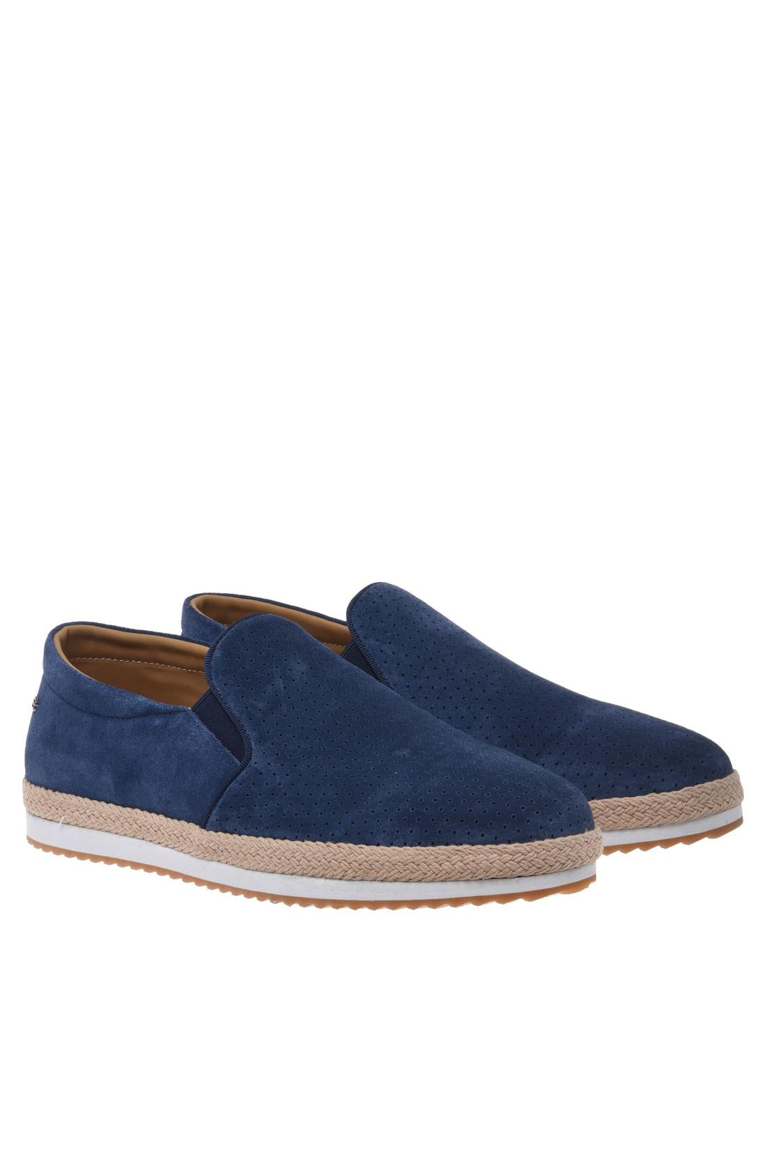 Slip‑on in perforated blue suede-Baldinini-OUTLET-ARCHIVIST-ARCHIVE-SALE