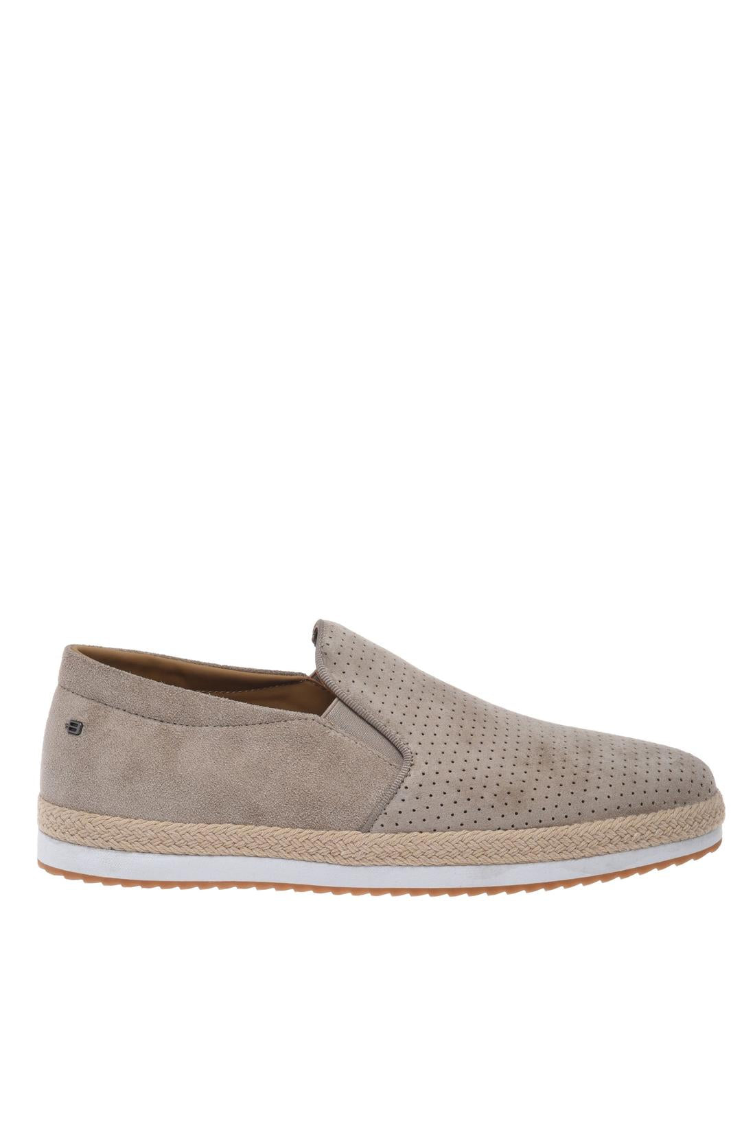 Slip‑on in perforated beige suede-Baldinini-OUTLET-39-SABBIA-ARCHIVIST-ARCHIVE-SALE