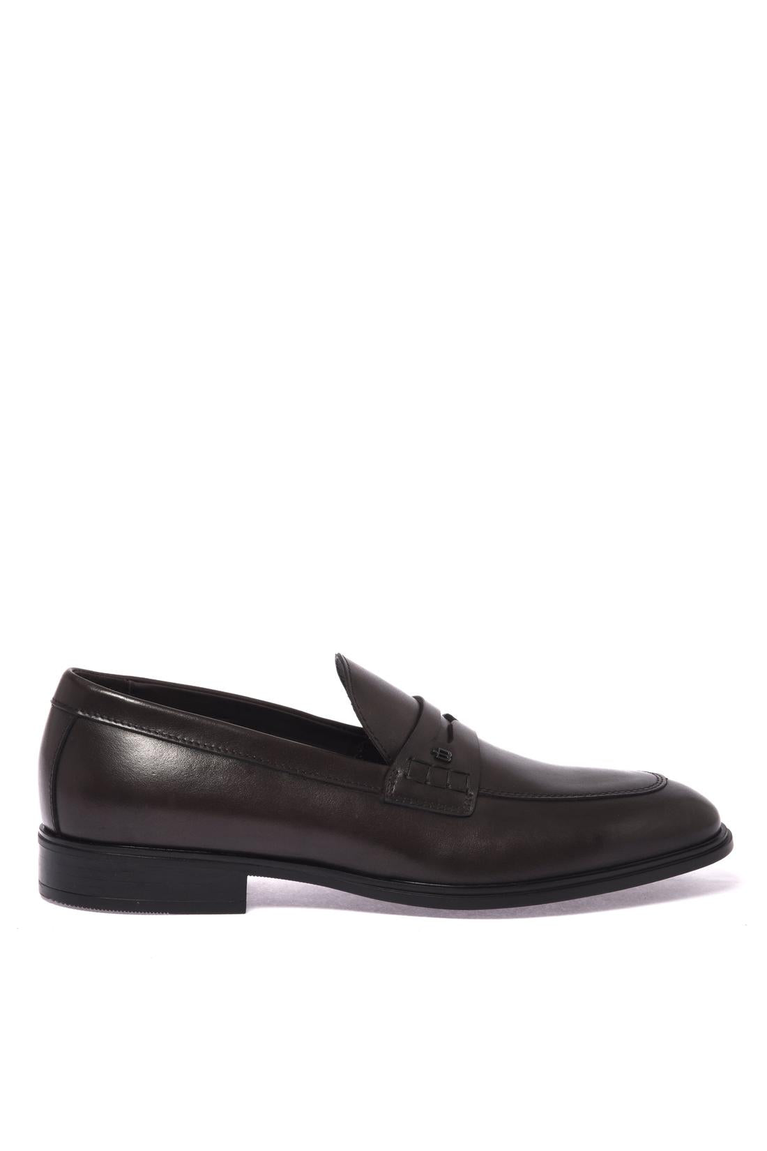 Dark brown leather loafer