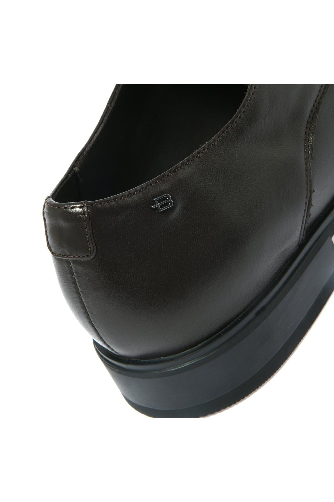 Dark brown leather lace-up shoe