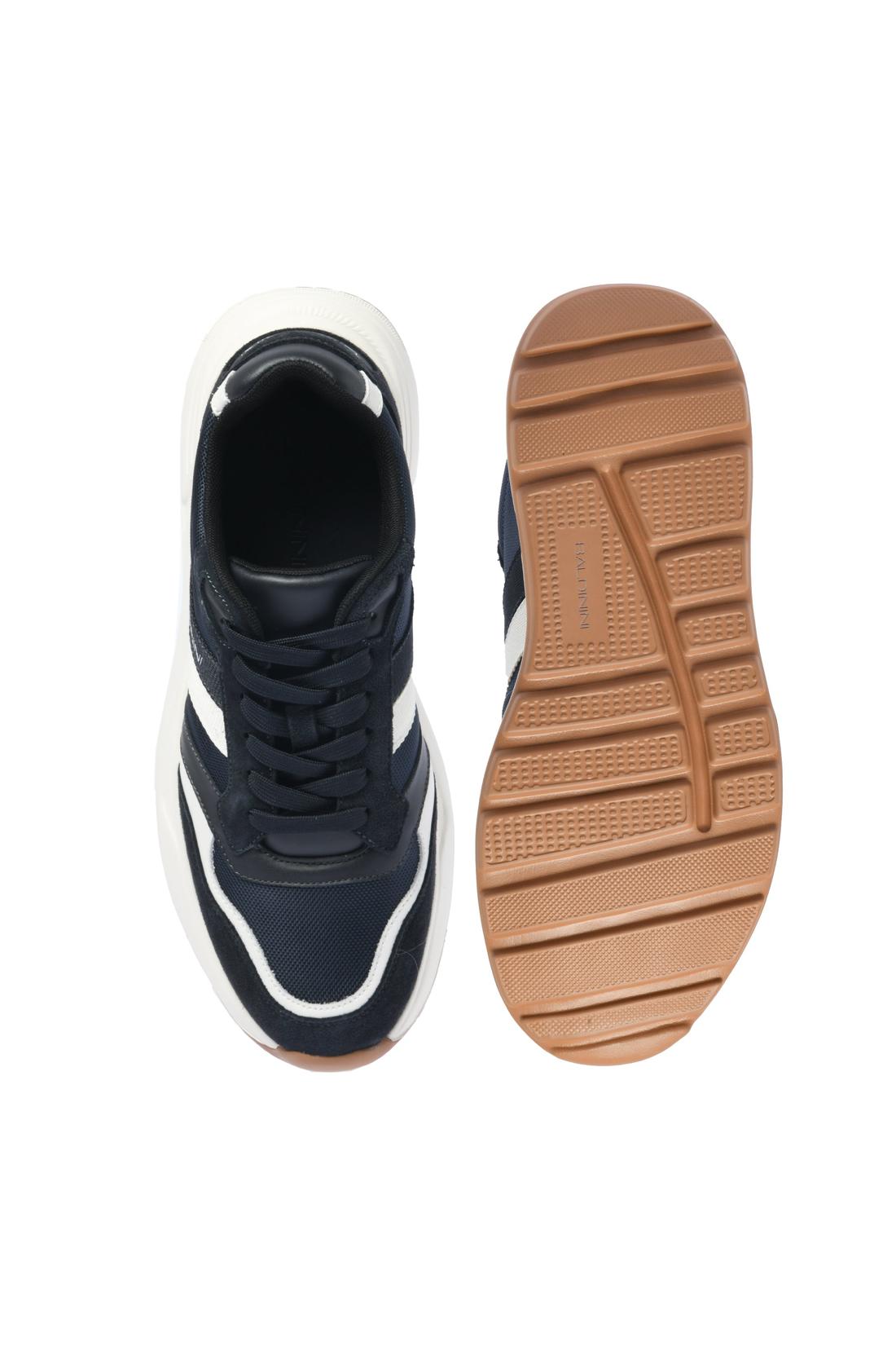 Sneaker in suede and fabric blue