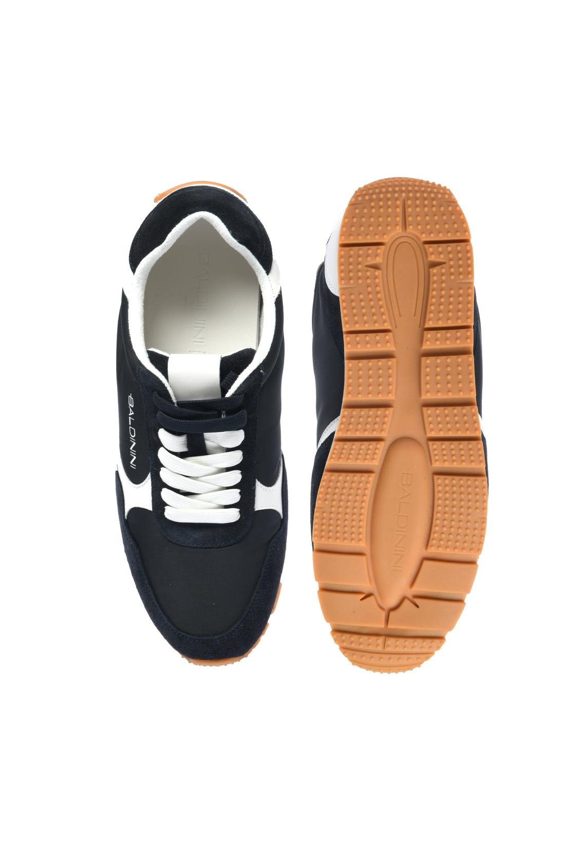 Sneaker in suede and fabric blue