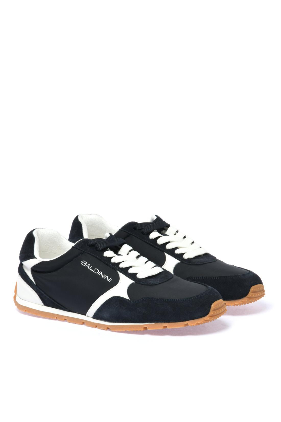 Sneaker in suede and fabric blue