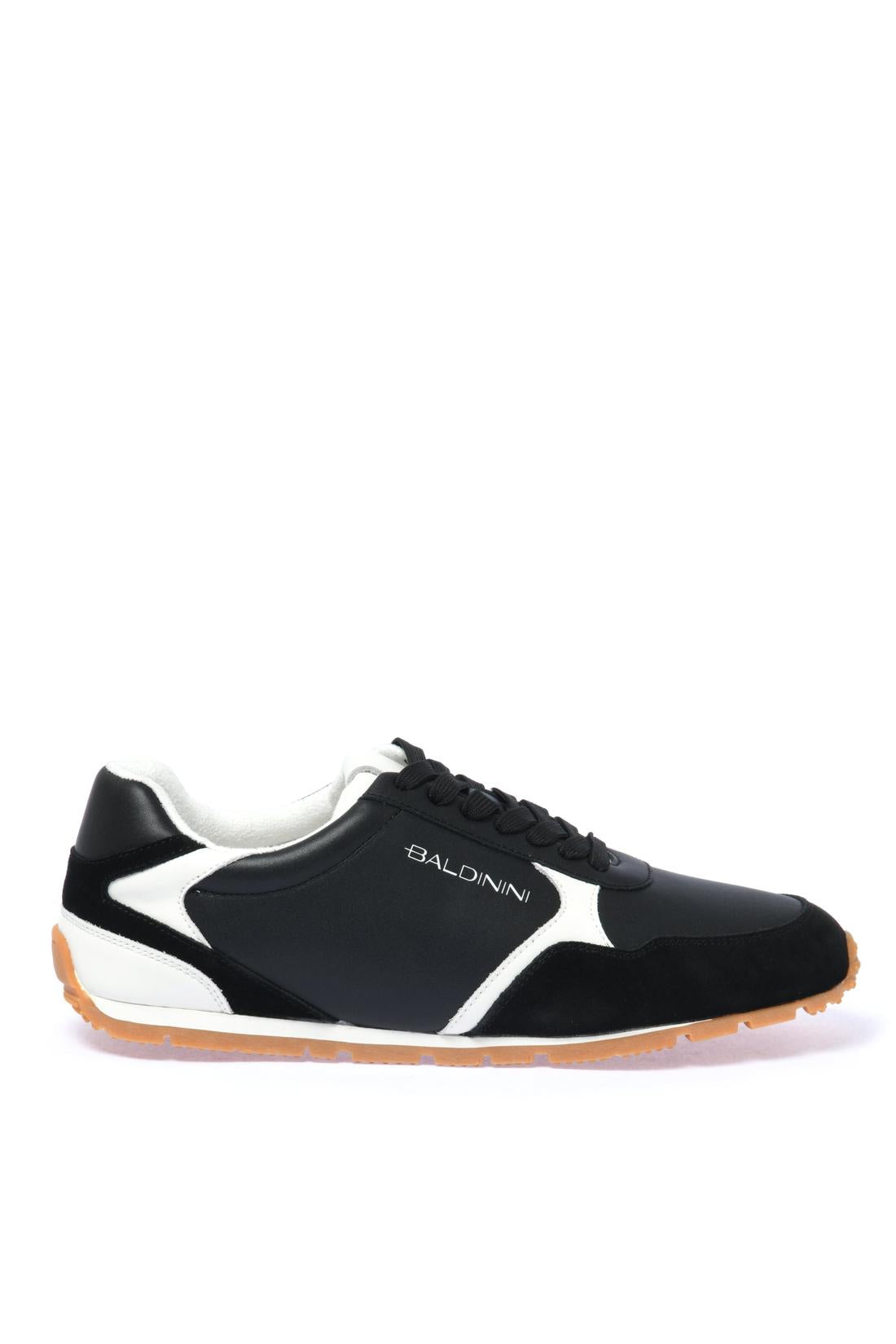 Sneaker in suede and leather black