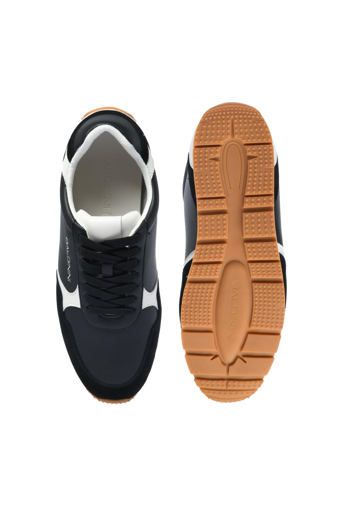 Sneaker in suede and leather black