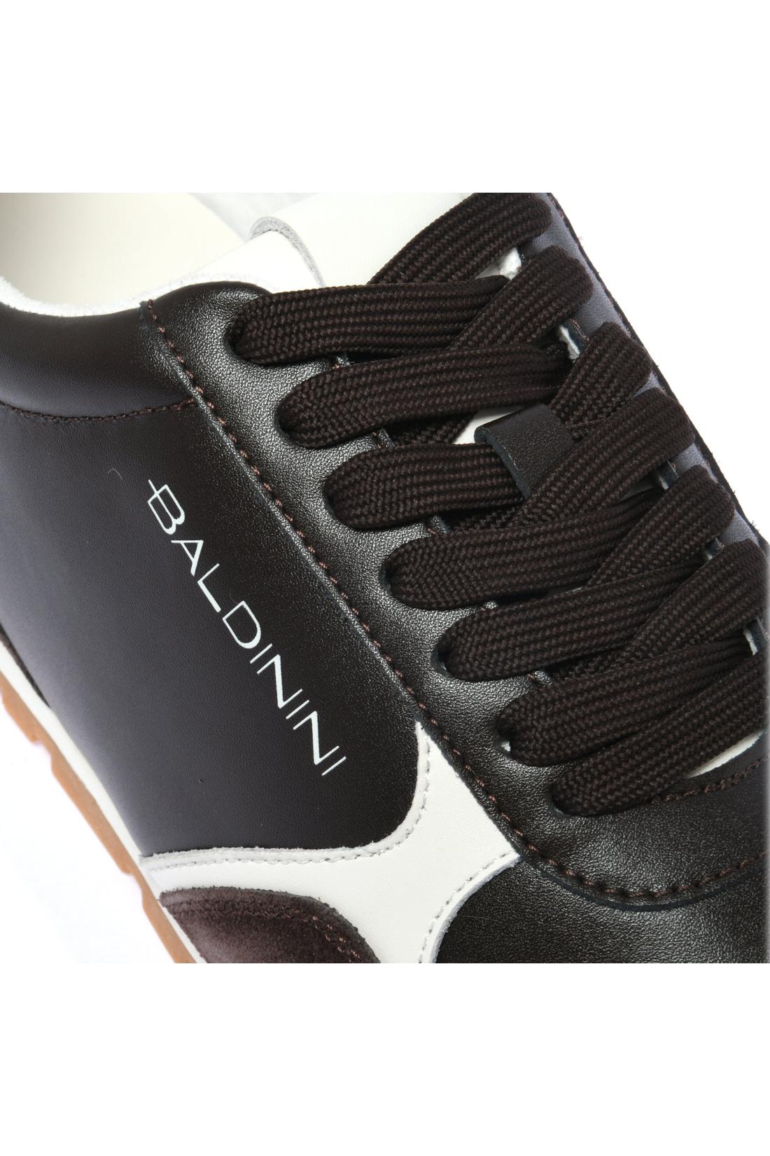 Sneaker in dark brown suede and leather