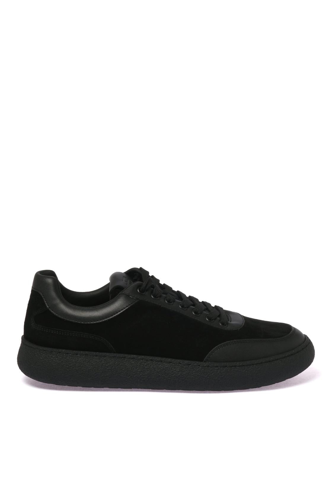 Suede leather sneaker black