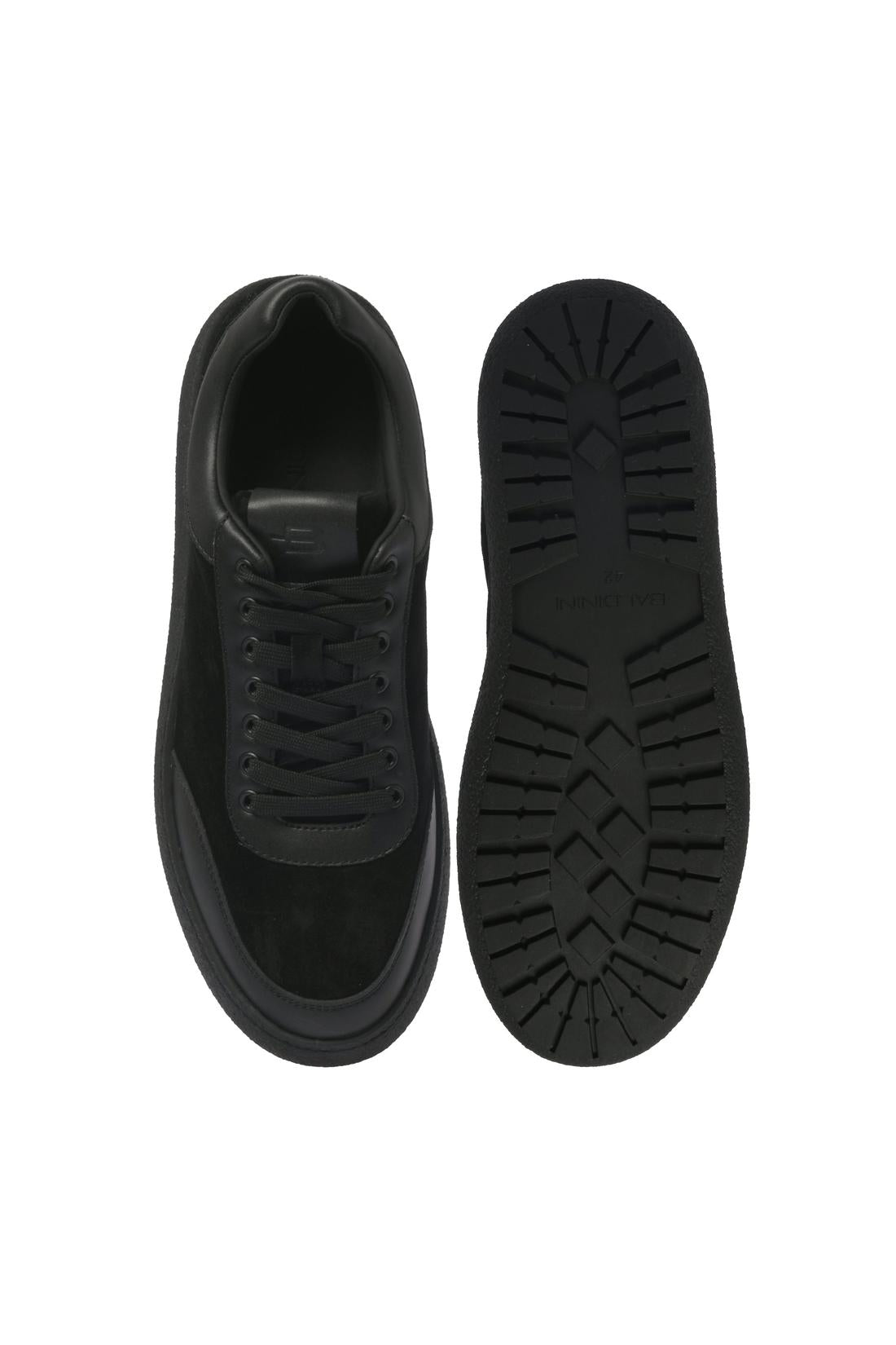 Suede leather sneaker black