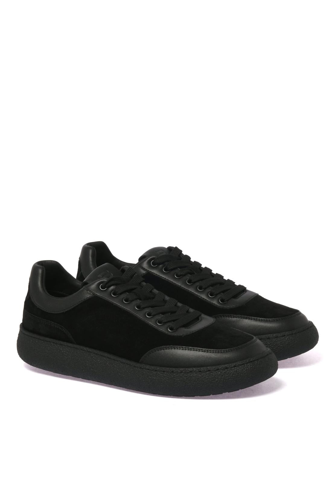 Suede leather sneaker black