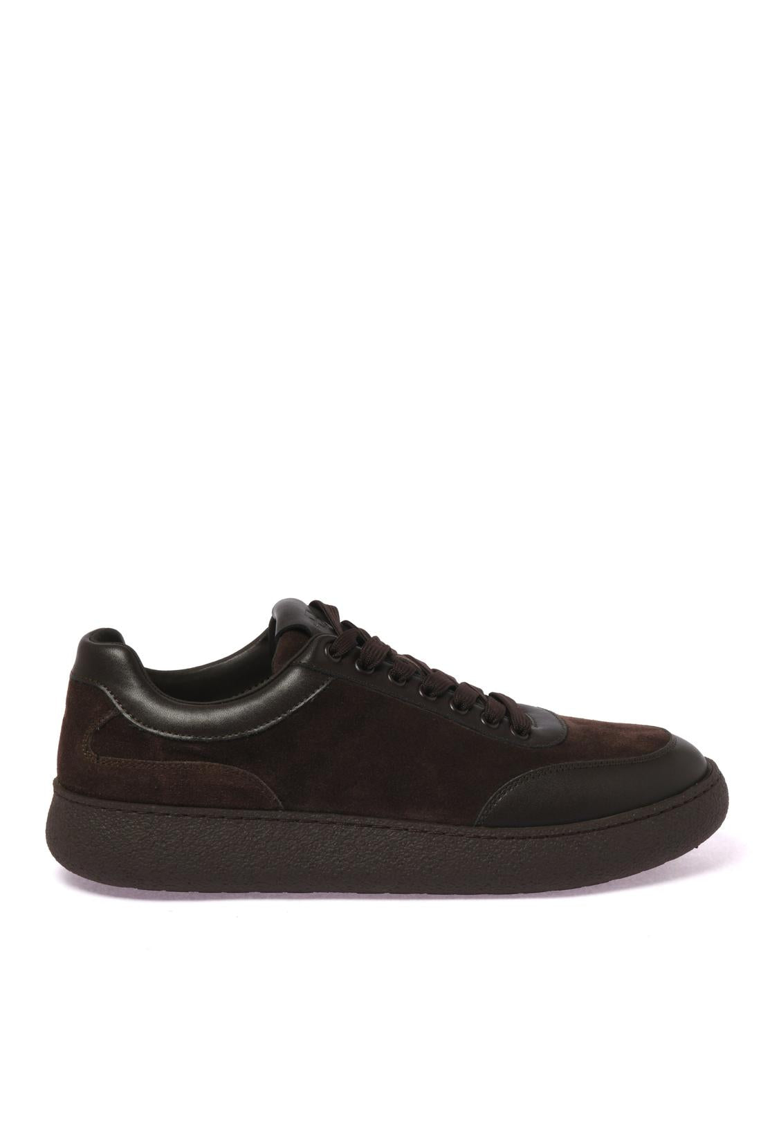 Dark brown suede sneaker
