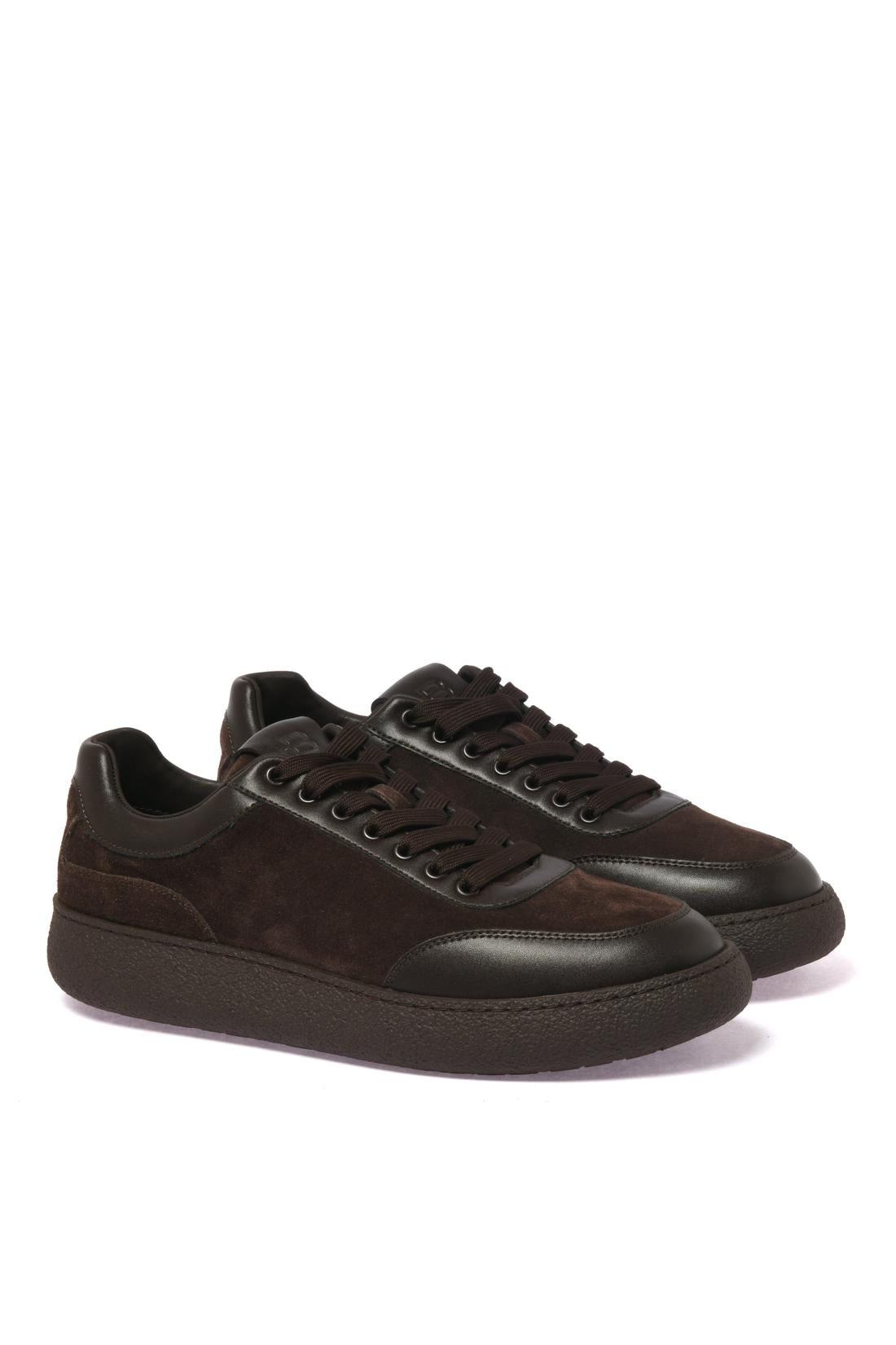 Dark brown suede sneaker