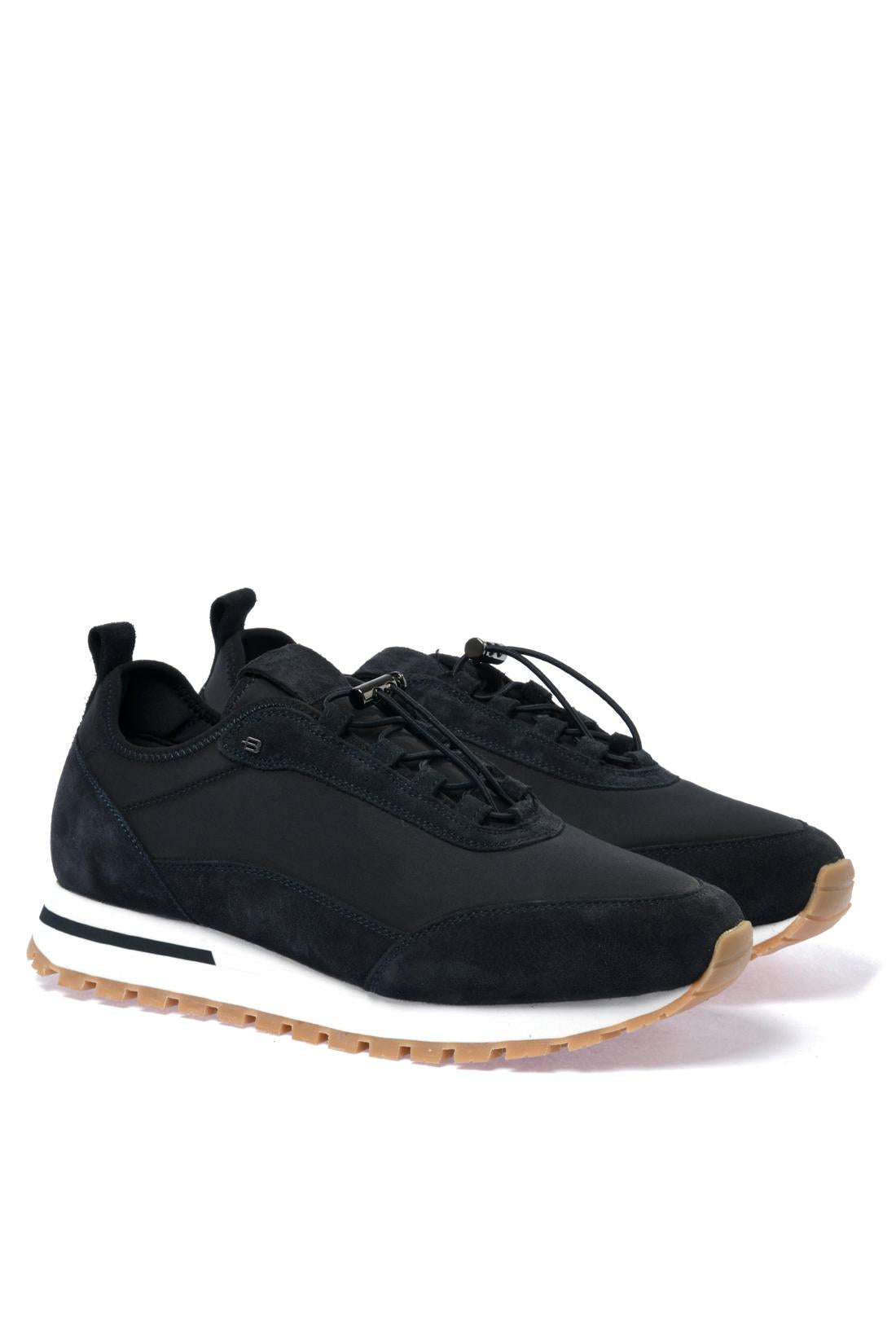 Sneaker in suede and fabric blue