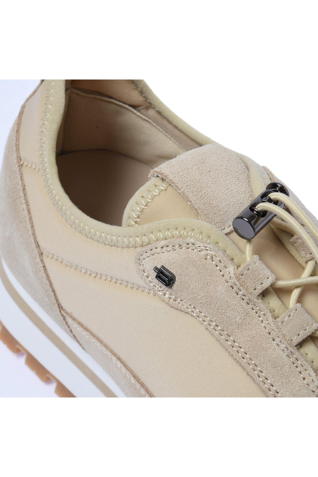 Beige suede and fabric sneaker