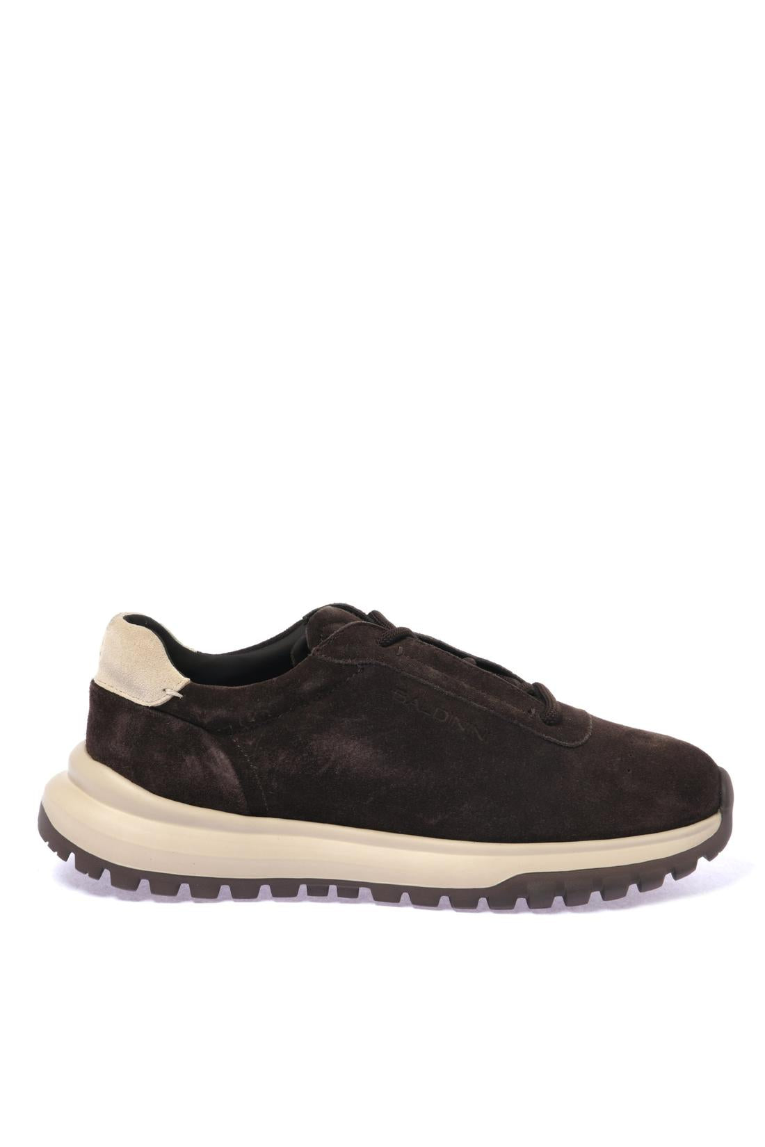 Dark brown suede sneaker