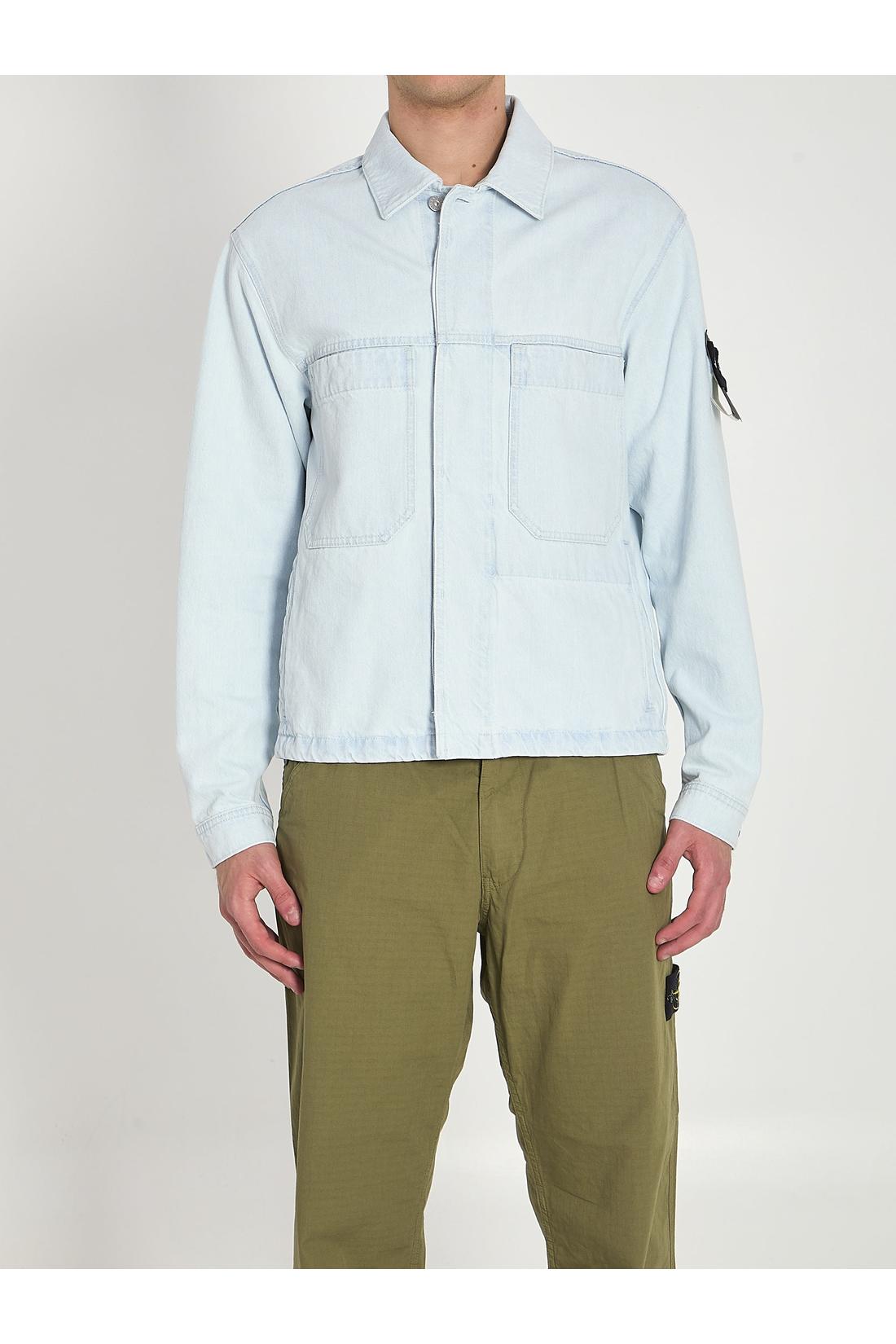Stone Island-OUTLET-SALE-Ultra-bleached denim jacket-ARCHIVIST